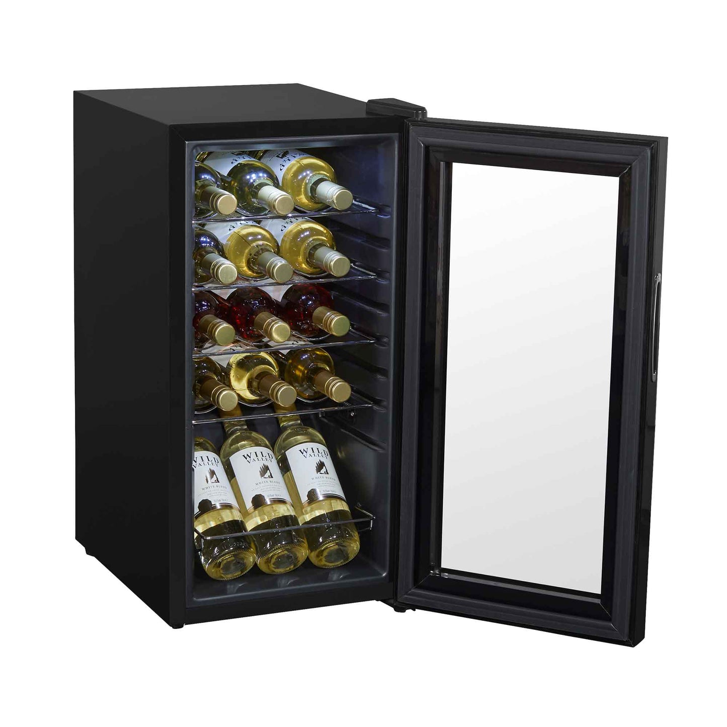 Baridi 15 Bottle Wine Cooler Fridge with Digital Touch Screen Controls & LED Light, Black - DH5