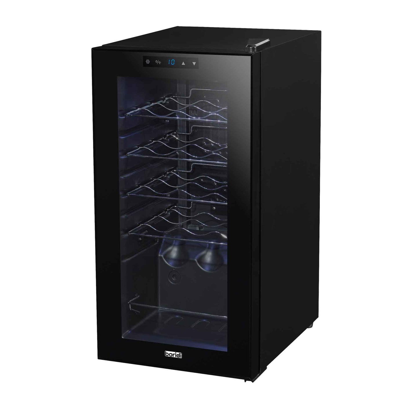 Baridi 15 Bottle Wine Cooler Fridge with Digital Touch Screen Controls & LED Light, Black - DH5
