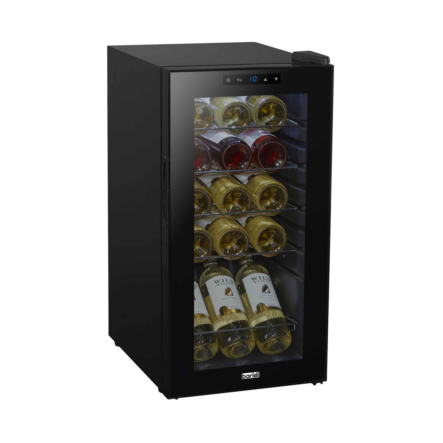Baridi 15 Bottle Wine Cooler Fridge with Digital Touch Screen Controls & LED Light, Black - DH5