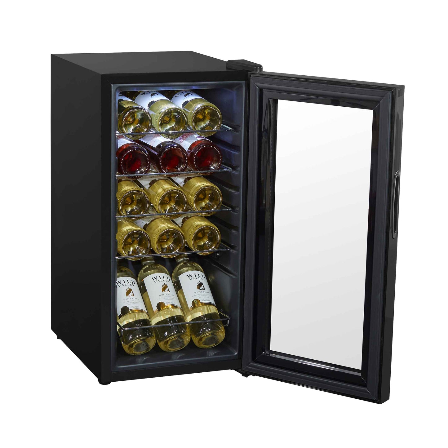 Baridi 15 Bottle Wine Cooler Fridge with Digital Touch Screen Controls & LED Light, Black - DH5