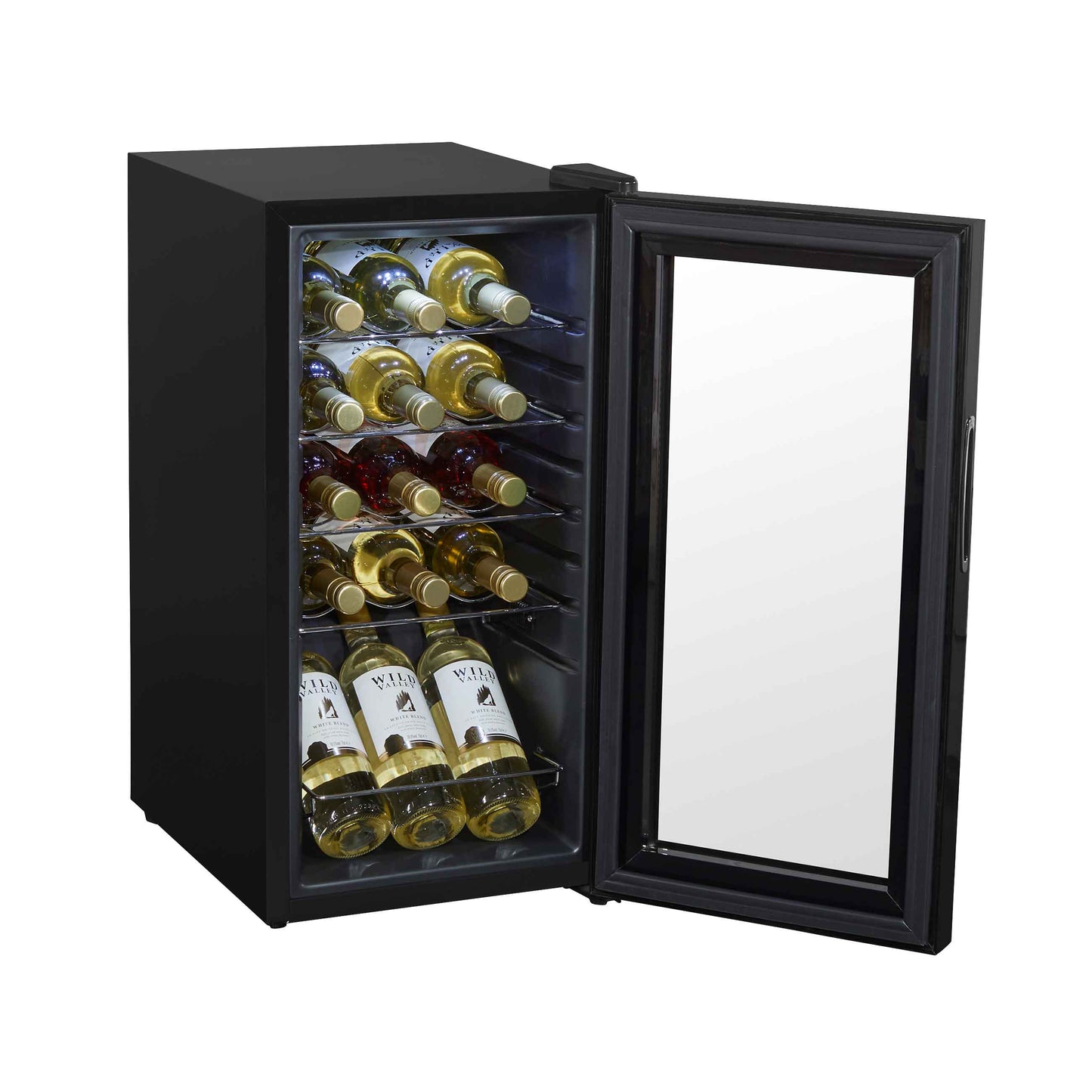 Baridi 15 Bottle Wine Cooler Fridge with Digital Touch Screen Controls & LED Light, Black - DH5