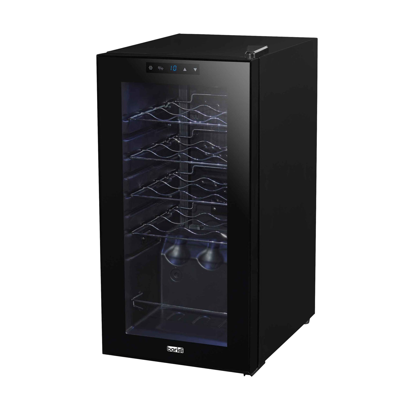 Baridi 15 Bottle Wine Cooler Fridge with Digital Touch Screen Controls & LED Light, Black - DH5