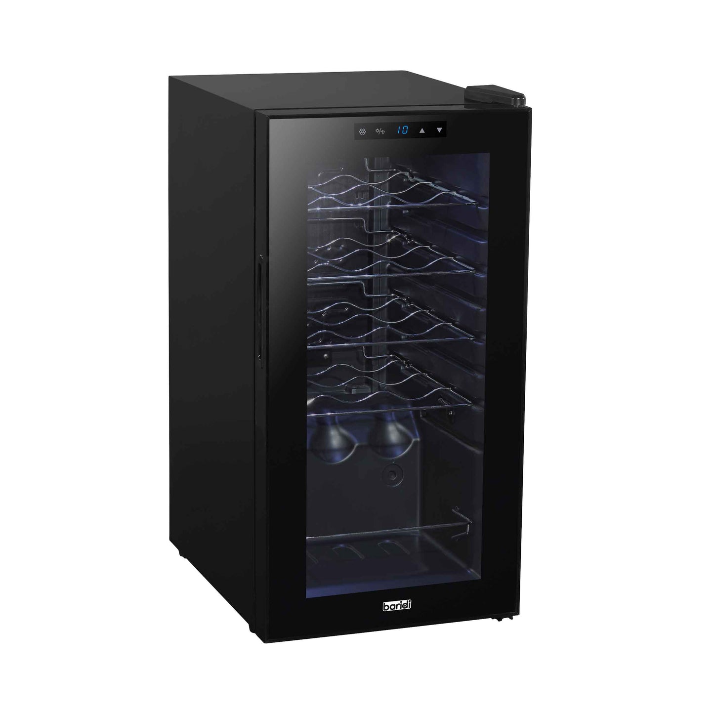 Baridi 15 Bottle Wine Cooler Fridge with Digital Touch Screen Controls & LED Light, Black - DH5