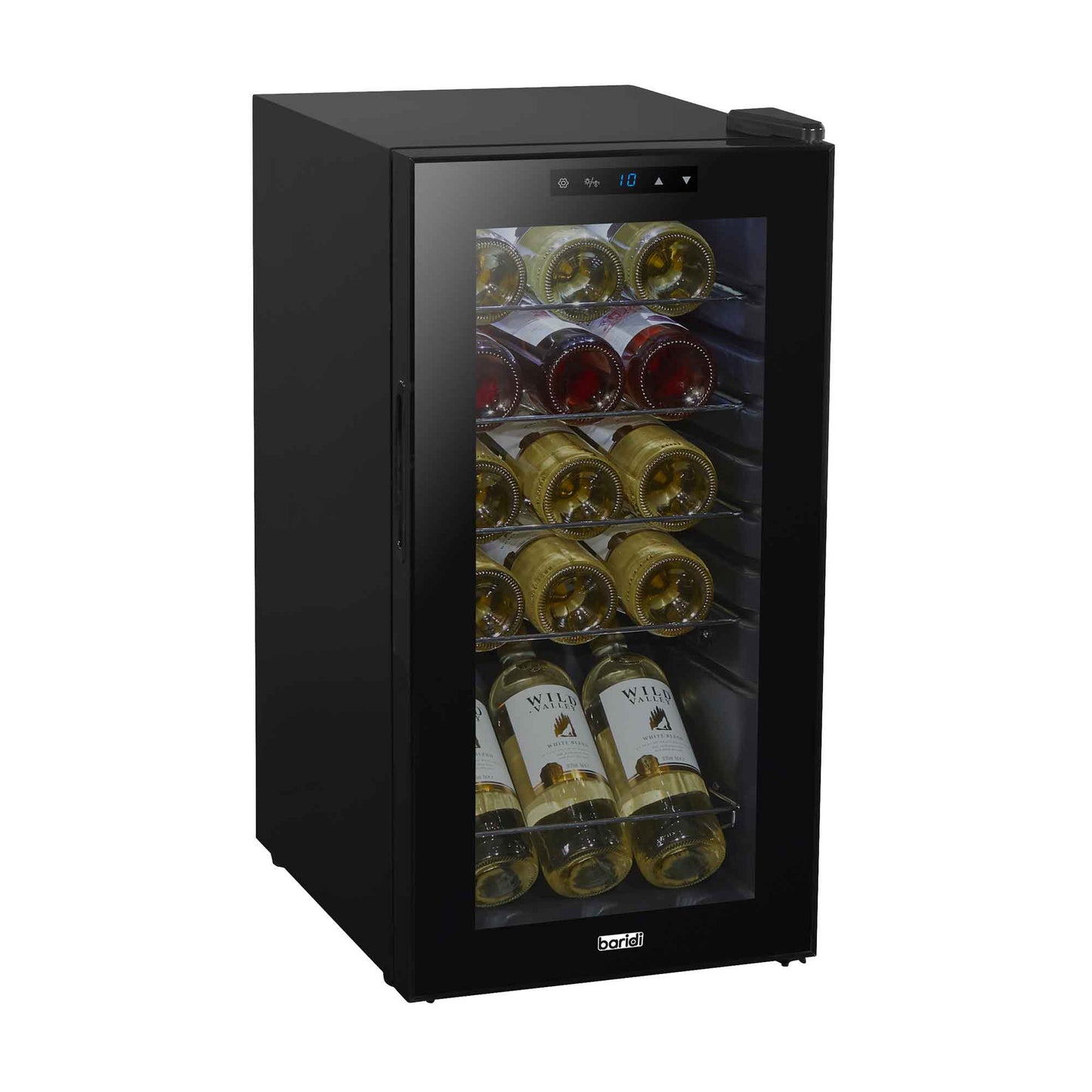 Baridi 15 Bottle Wine Cooler Fridge with Digital Touch Screen Controls & LED Light, Black - DH5