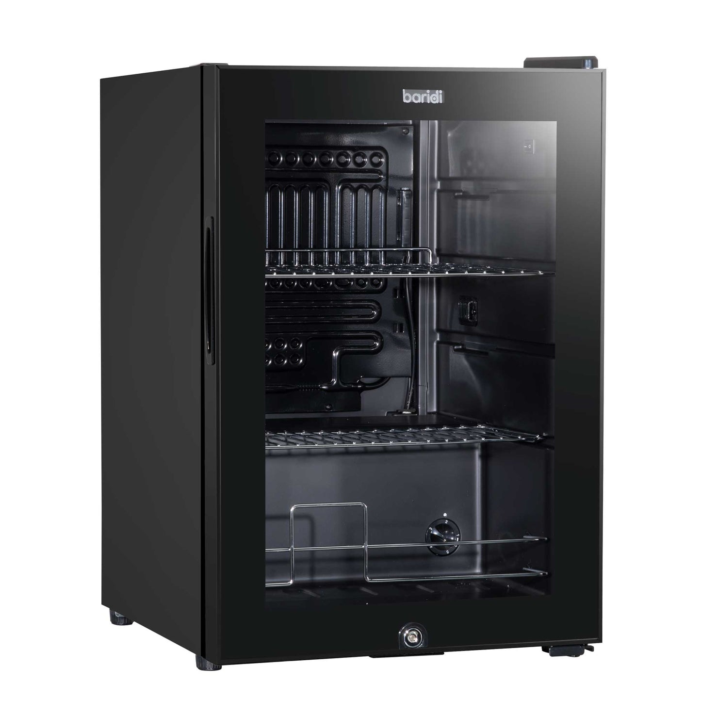 Baridi 60L Beer & Drinks Fridge with LED Light, Black and Glass Door - DH62
