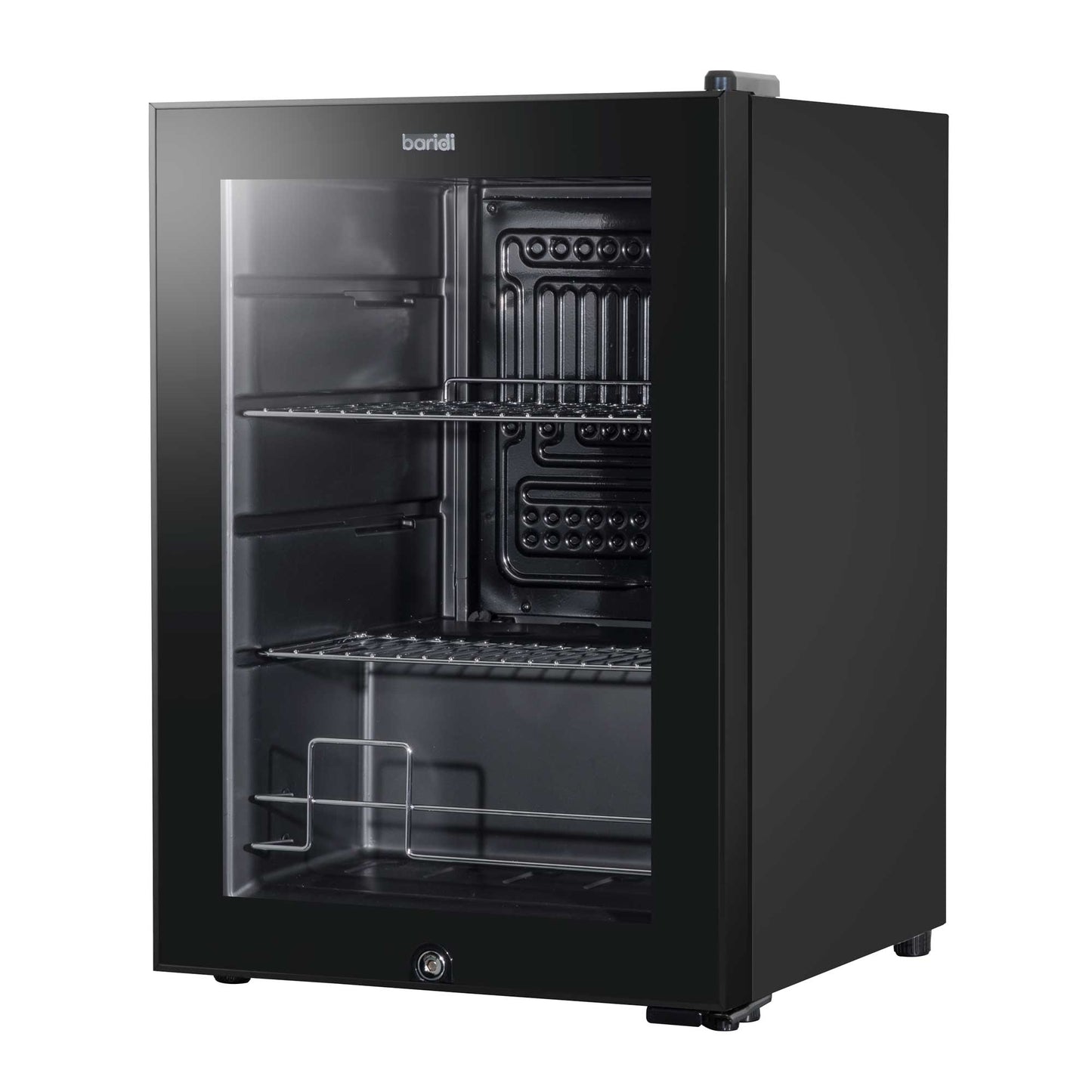 Baridi 60L Beer & Drinks Fridge with LED Light, Black and Glass Door - DH62