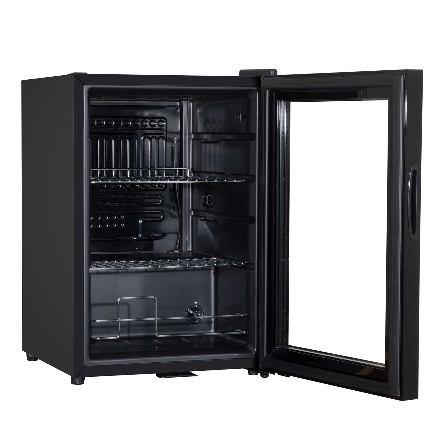 Baridi 60L Beer & Drinks Fridge with LED Light, Black and Glass Door - DH62