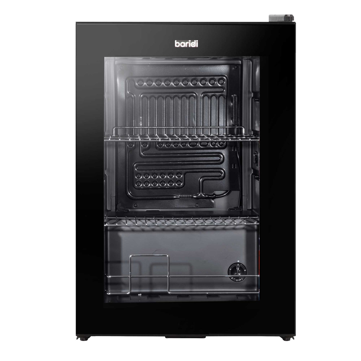 Baridi 60L Beer & Drinks Fridge with LED Light, Black and Glass Door - DH62