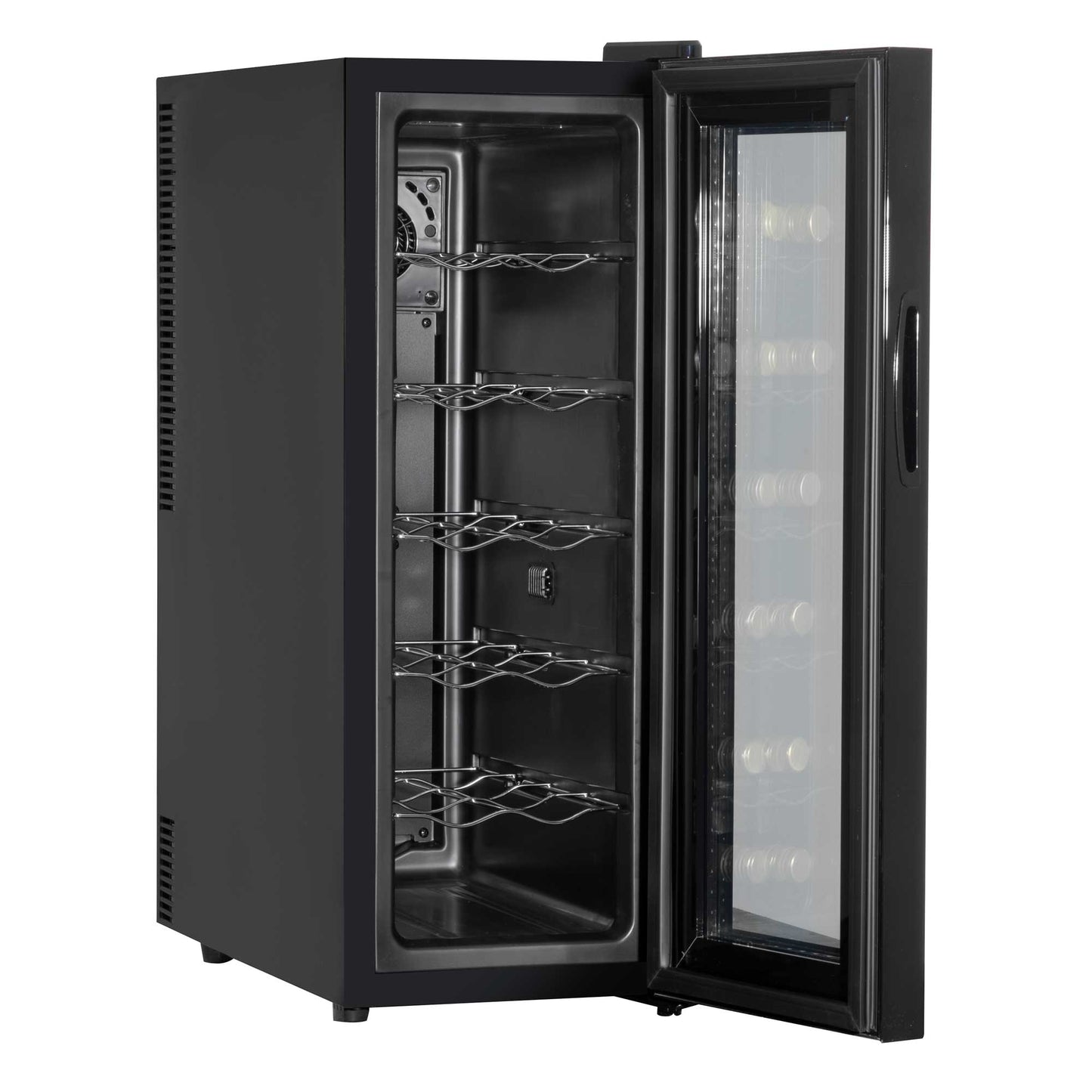 Baridi 12 Bottle Wine Cooler with Digital Touch Screen Controls & LED Light, Black - DH73