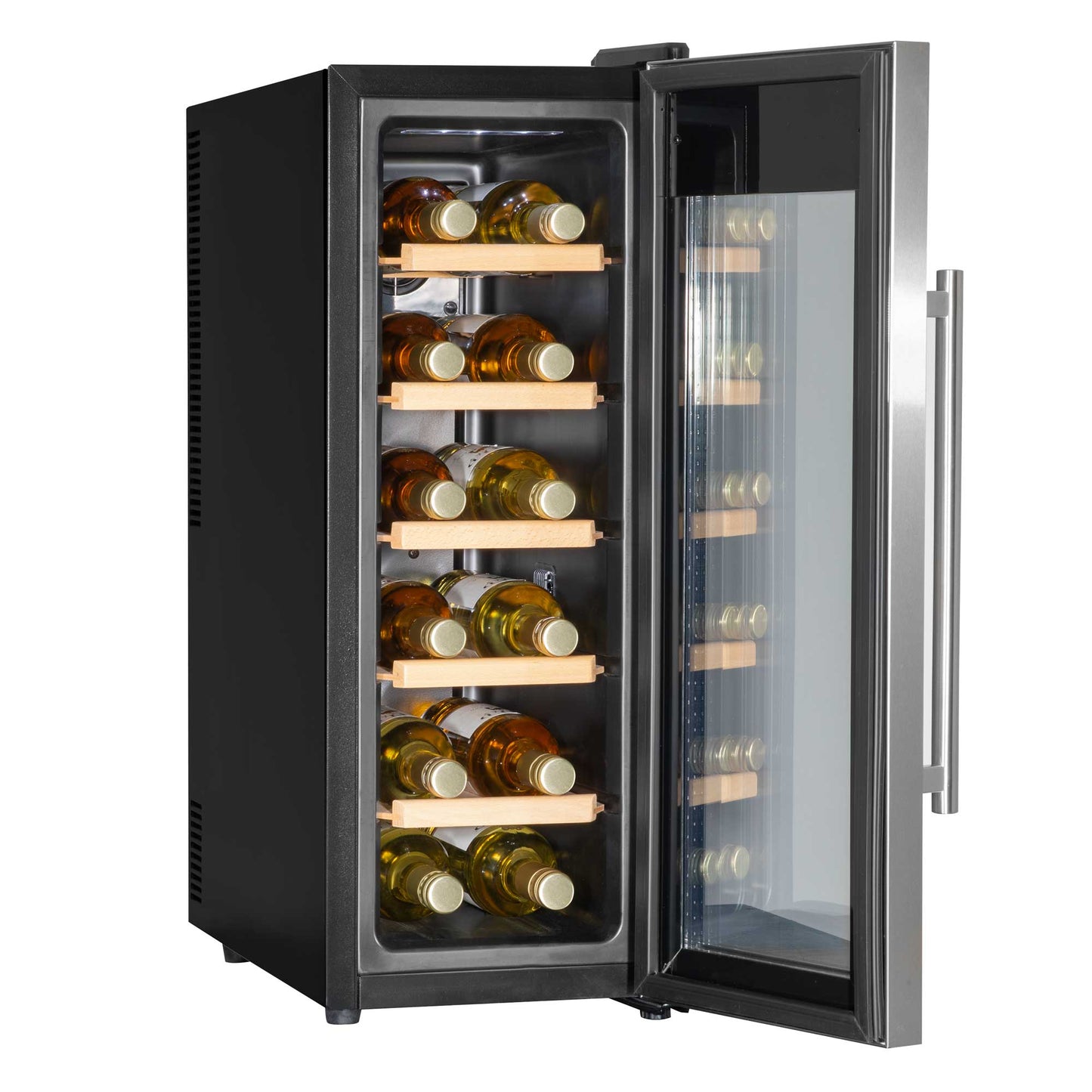 Baridi 12 Bottle Wine Cooler with Digital Touch Screen Controls & LED Light, Stainless Steel - DH74