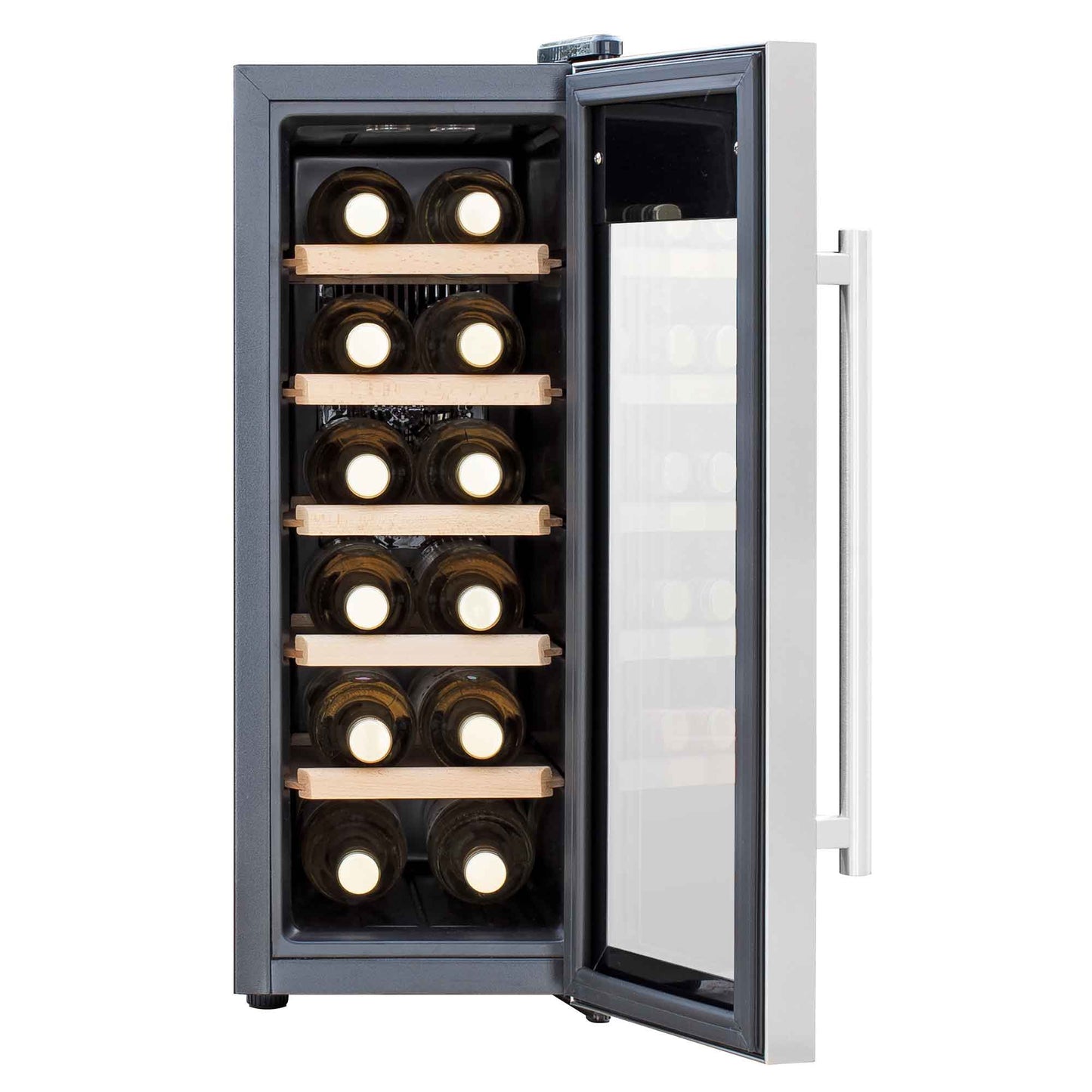 Baridi 12 Bottle Wine Cooler with Digital Touch Screen Controls & LED Light, Stainless Steel - DH74