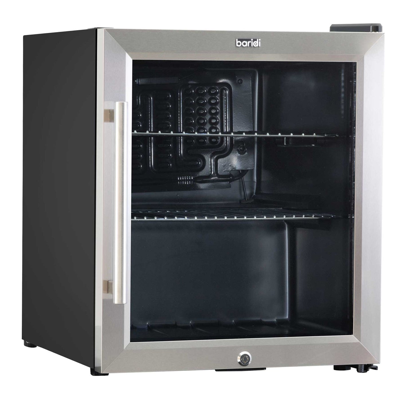 Baridi 50L Drinks & Wine Mini Cooler Fridge with LED Light, Stainless Steel - DH75