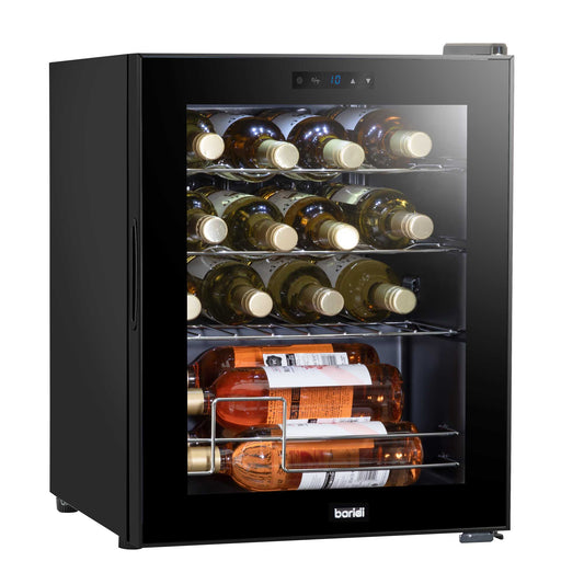 Baridi 16 Bottle Wine Cooler Fridge with Digital Touch Screen Controls & LED Light, Black - DH7