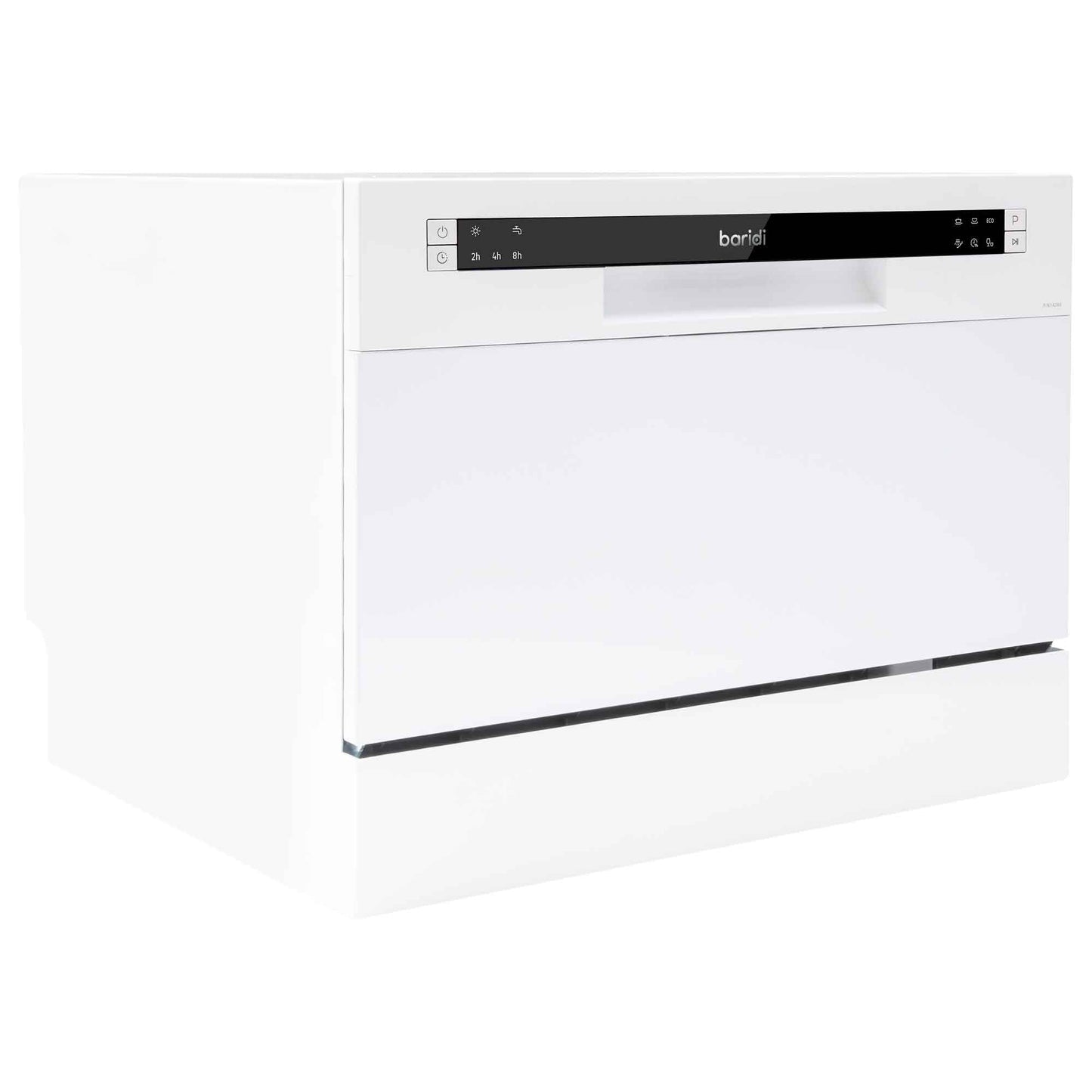 Compact Tabletop Dishwasher 6 Place Settings, 6 Programmes, Low Noise, 6.5L Cycle - White - DH83