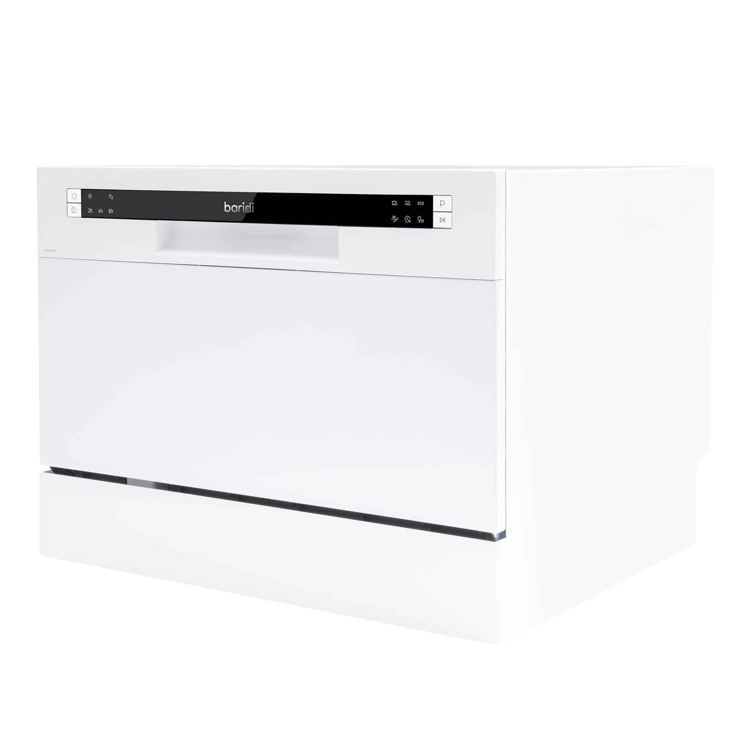 Compact Tabletop Dishwasher 6 Place Settings, 6 Programmes, Low Noise, 6.5L Cycle - White - DH83