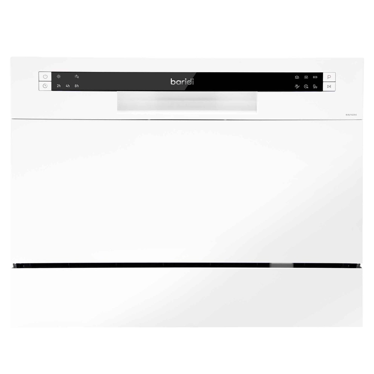Compact Tabletop Dishwasher 6 Place Settings, 6 Programmes, Low Noise, 6.5L Cycle - White - DH83