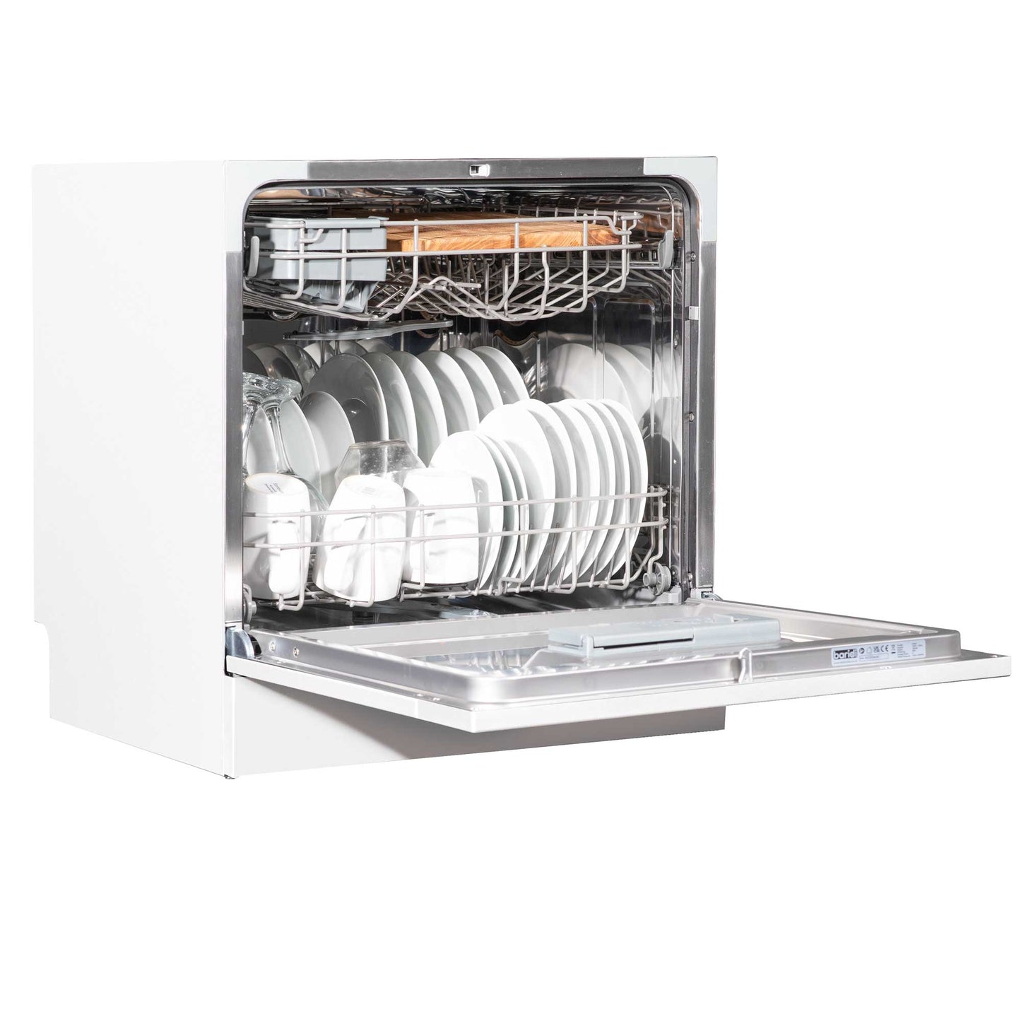 Compact Tabletop Dishwasher 8 Place Settings, 6 Programmes, Low Noise, 8L Cycle - White - DH86