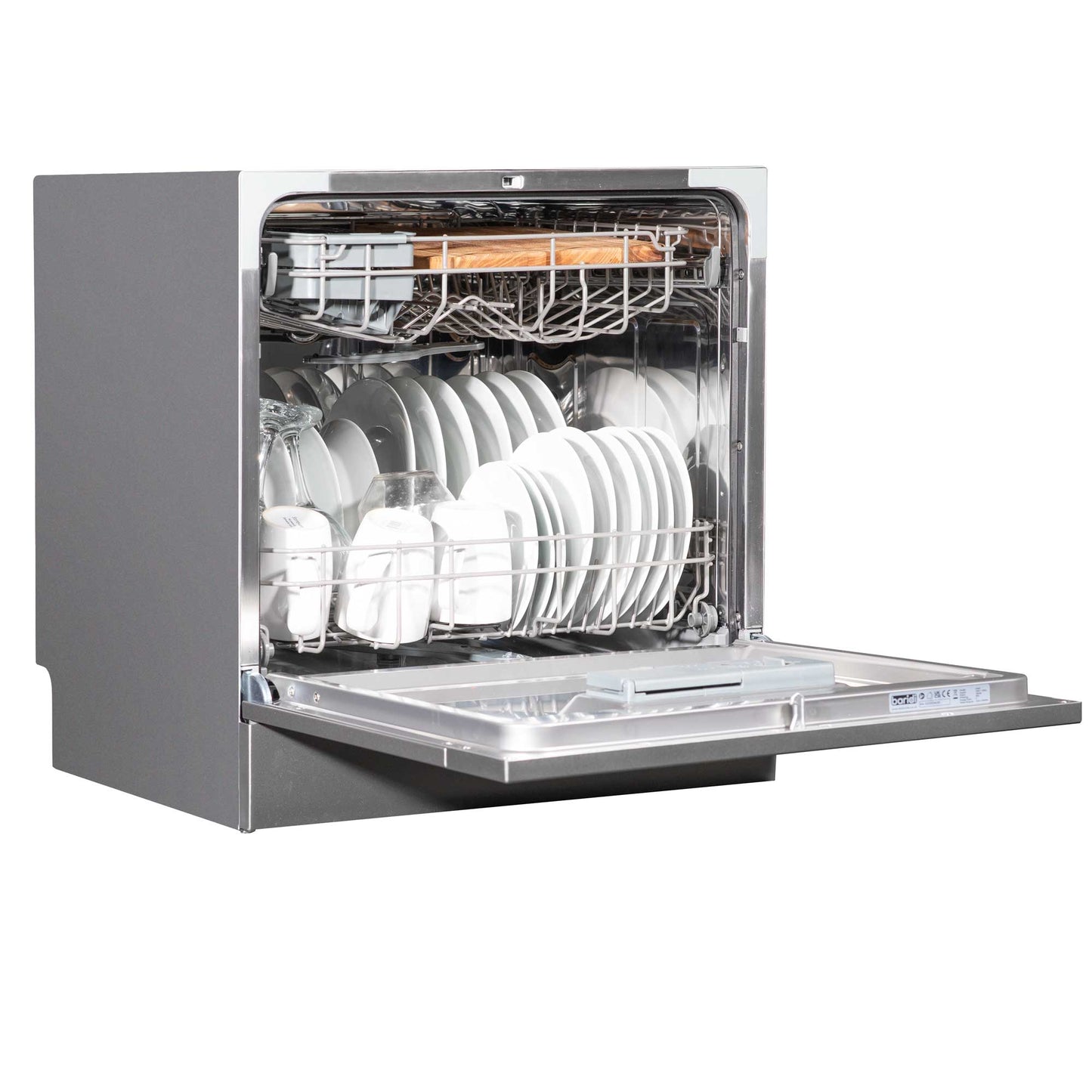 Compact Tabletop Dishwasher 8 Place Settings, 6 Programmes, Low Noise, 8L Cycle - Silver - DH87