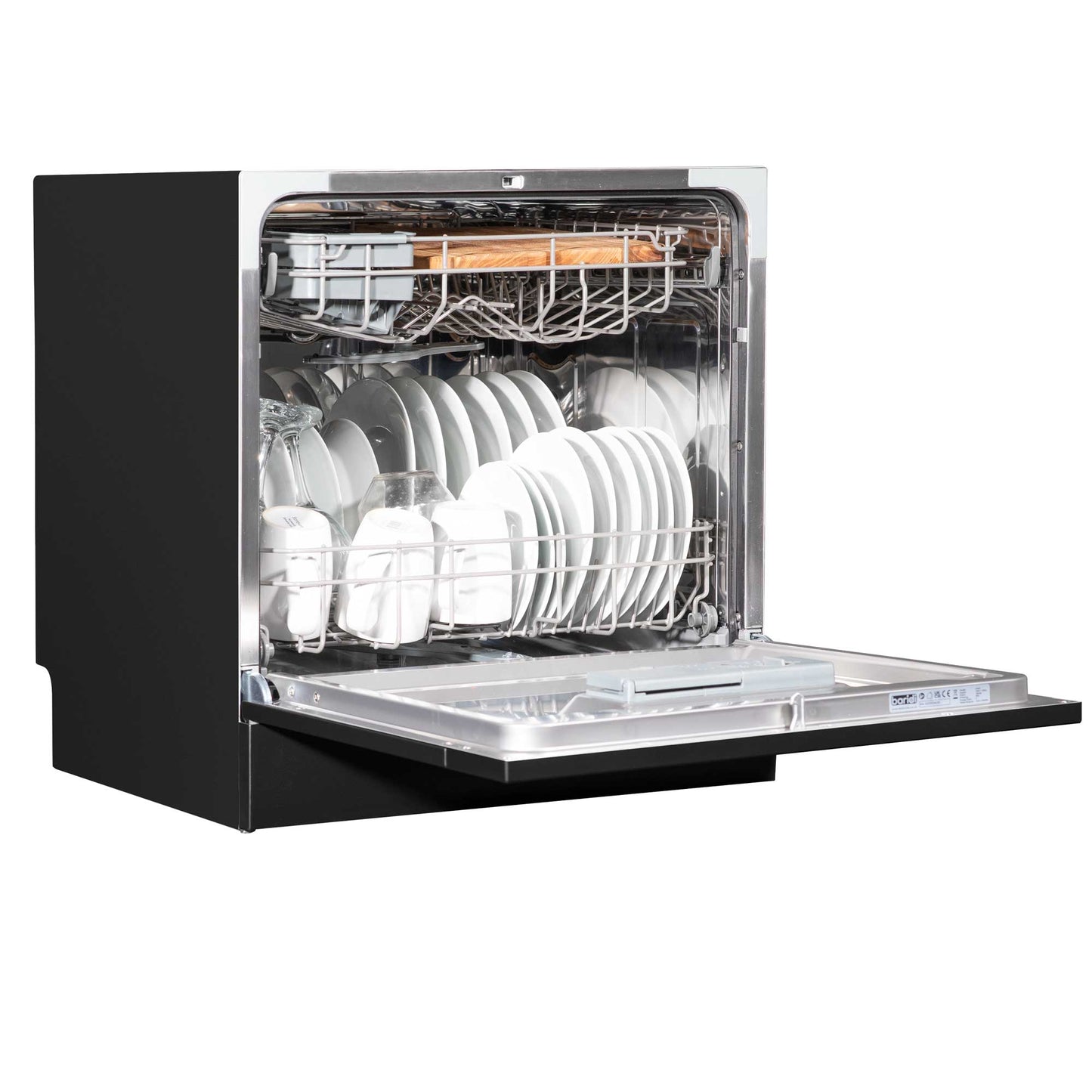 Compact Tabletop Dishwasher 8 Place Settings, 6 Programmes, Low Noise, 8L Cycle - Black - DH88