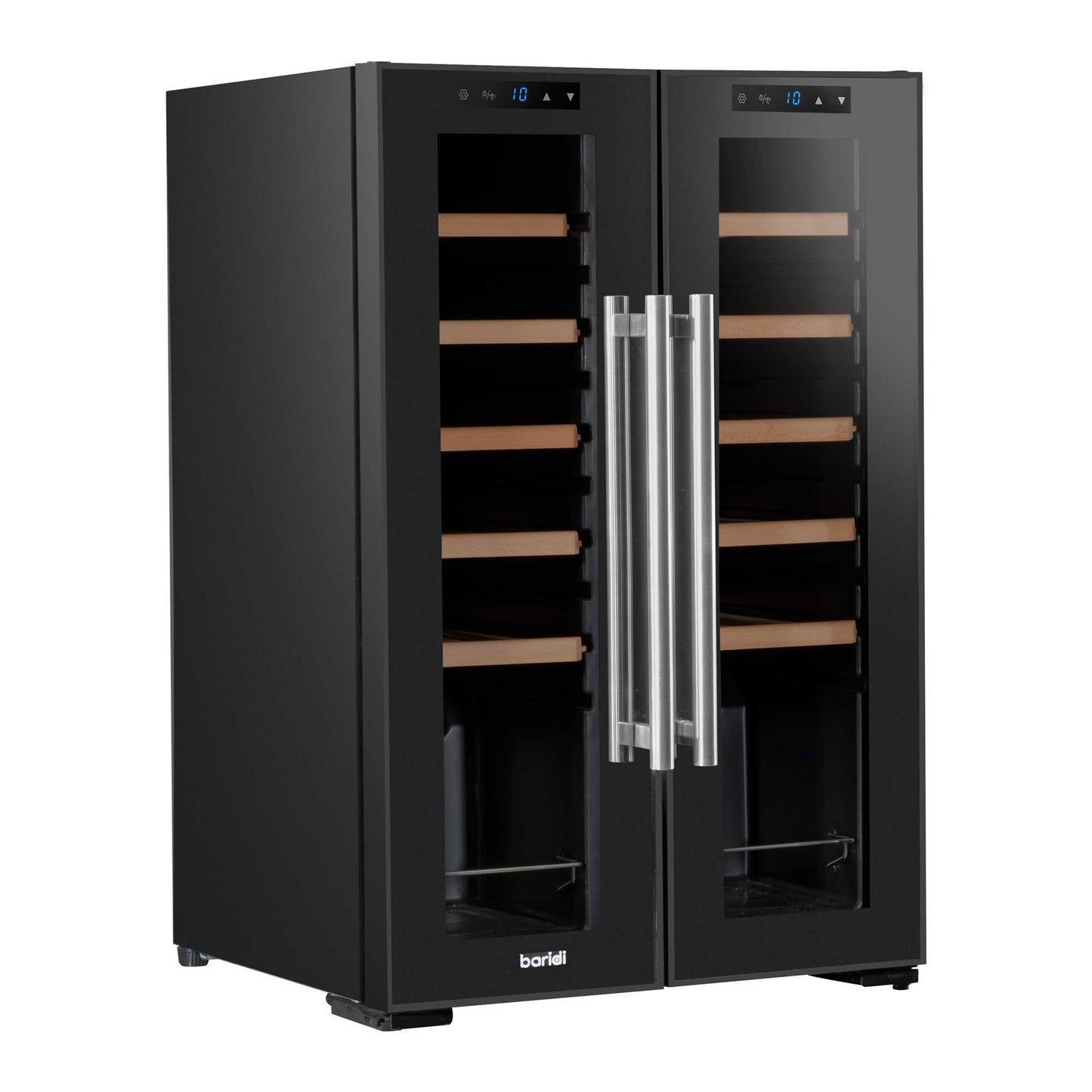 Baridi 24 Bottle Dual Zone Wine Cooler, Fridge, Touch Screen, LED Light Black and Mirror Glass Door - DH97