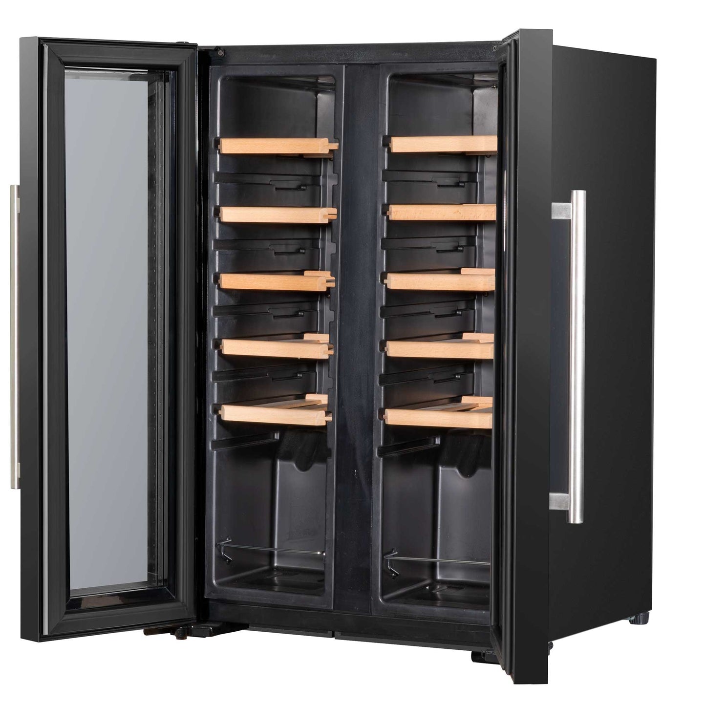 Baridi 24 Bottle Dual Zone Wine Cooler, Fridge, Touch Screen, LED Light Black and Mirror Glass Door - DH97