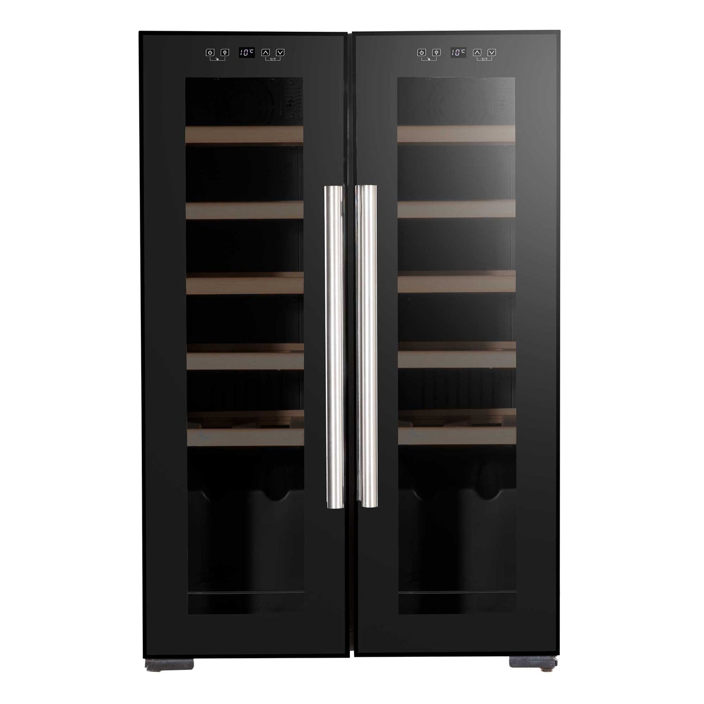 Baridi 24 Bottle Dual Zone Wine Cooler, Fridge, Touch Screen, LED Light Black and Mirror Glass Door - DH97