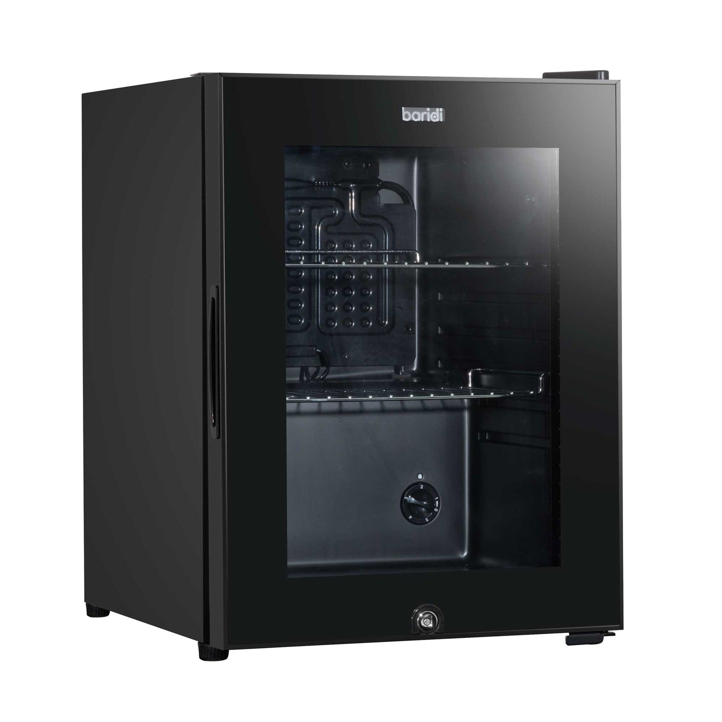 Baridi 40L Drinks Mini Fridge with LED Light, Black and Glass Door - DH98