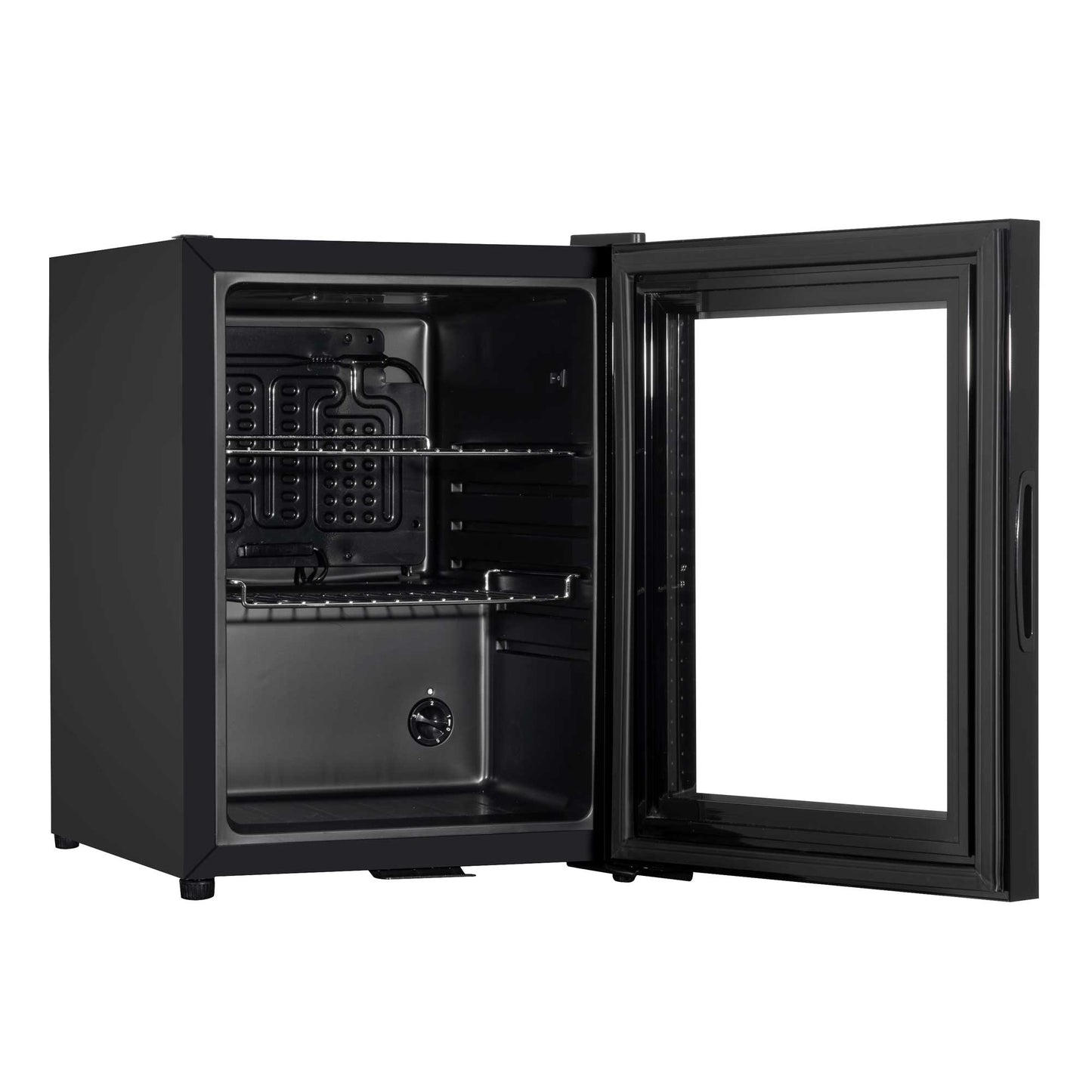 Baridi 40L Drinks Mini Fridge with LED Light, Black and Glass Door - DH98