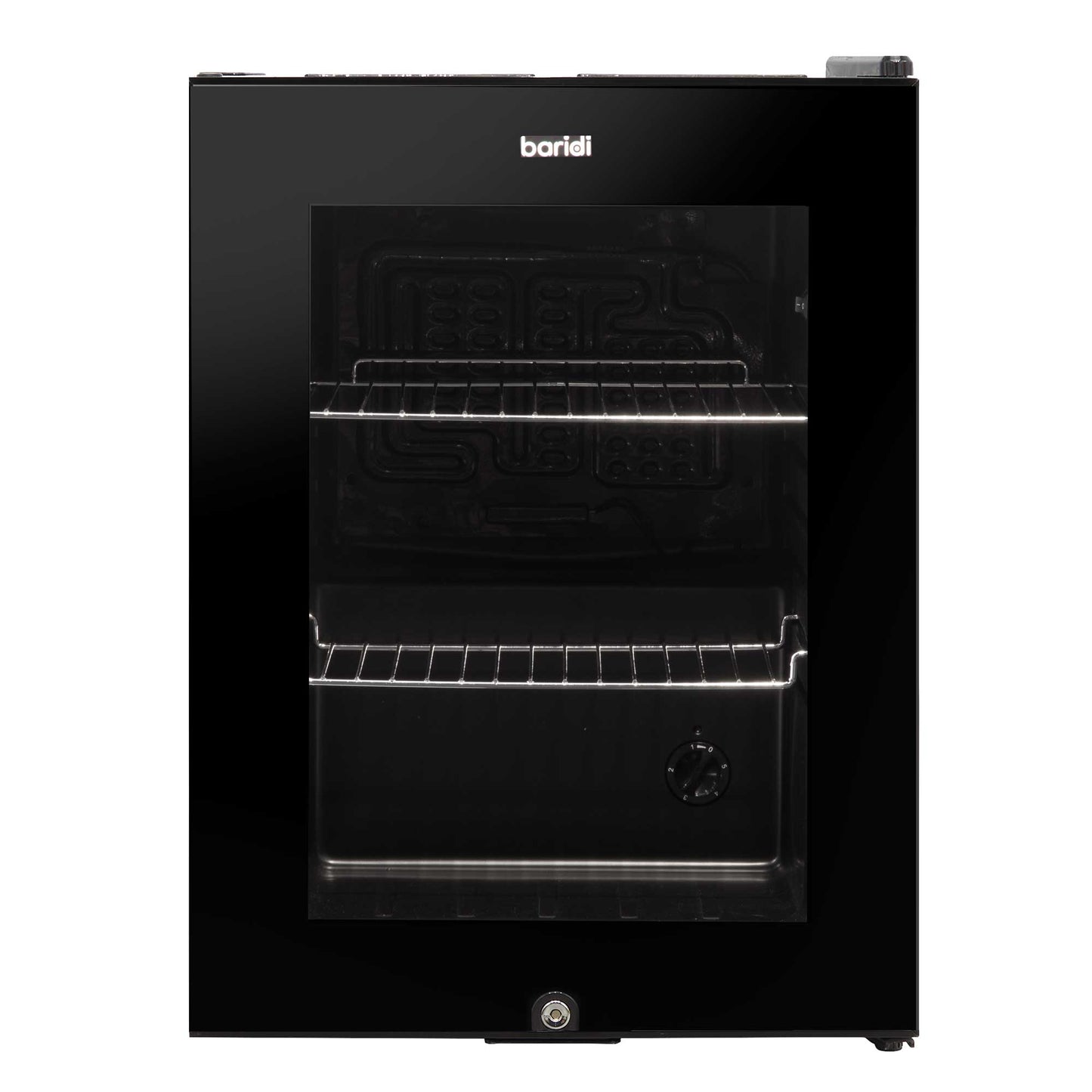 Baridi 40L Drinks Mini Fridge with LED Light, Black and Glass Door - DH98
