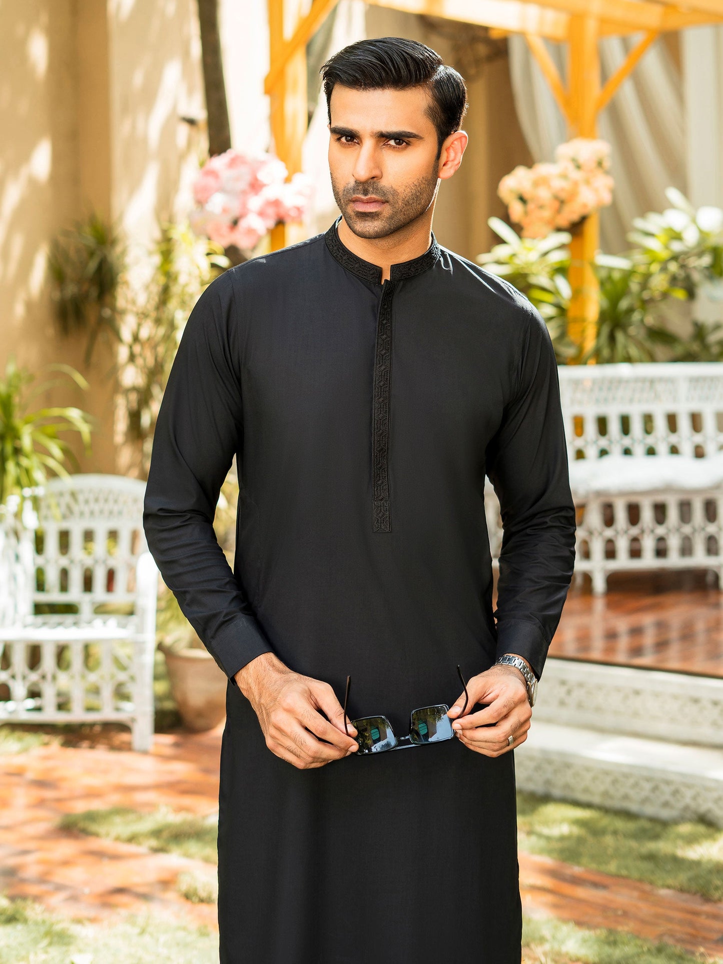 2 Piece Embroidered Wash and Wear Suit