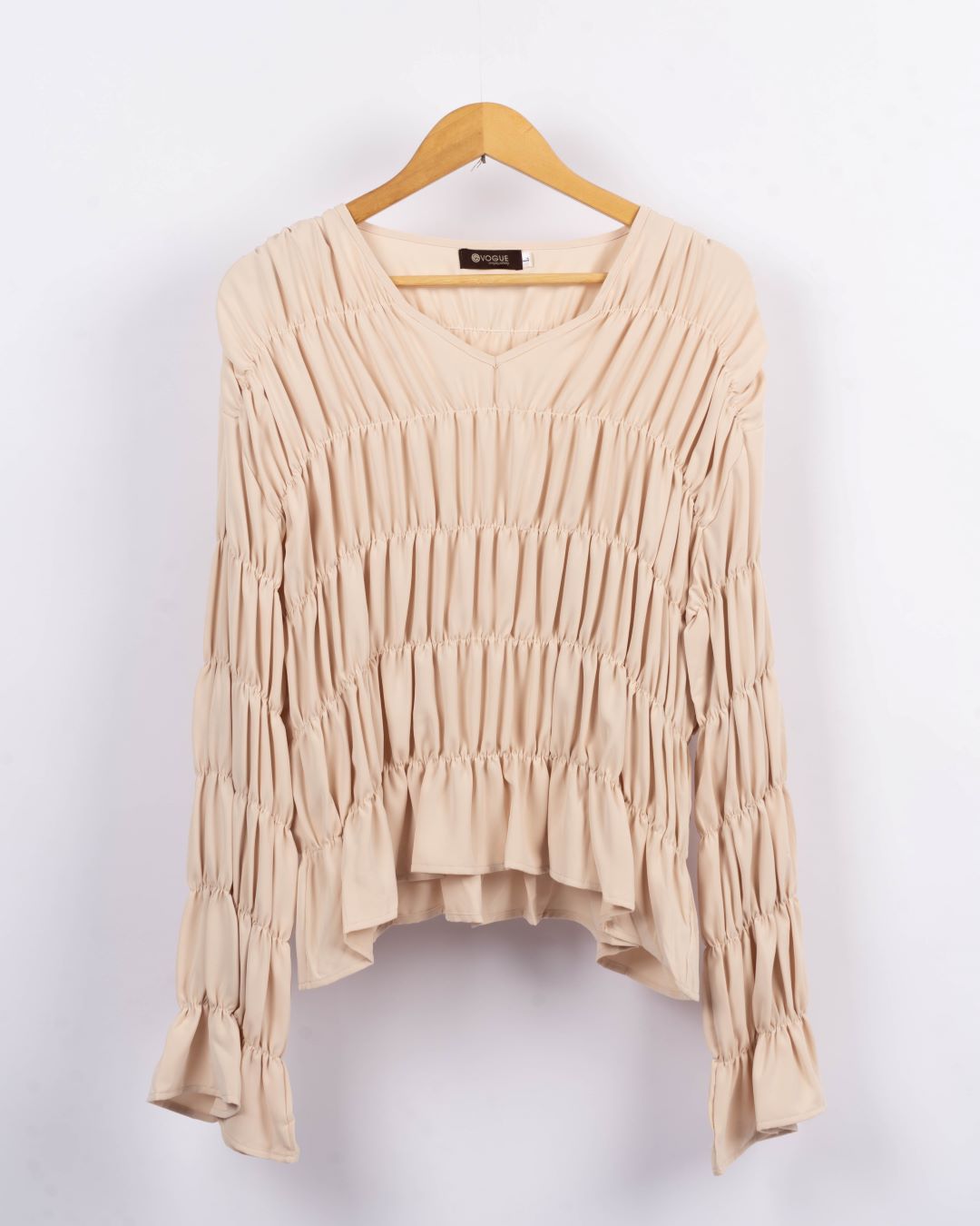 Ruffle Madness Top - Beige