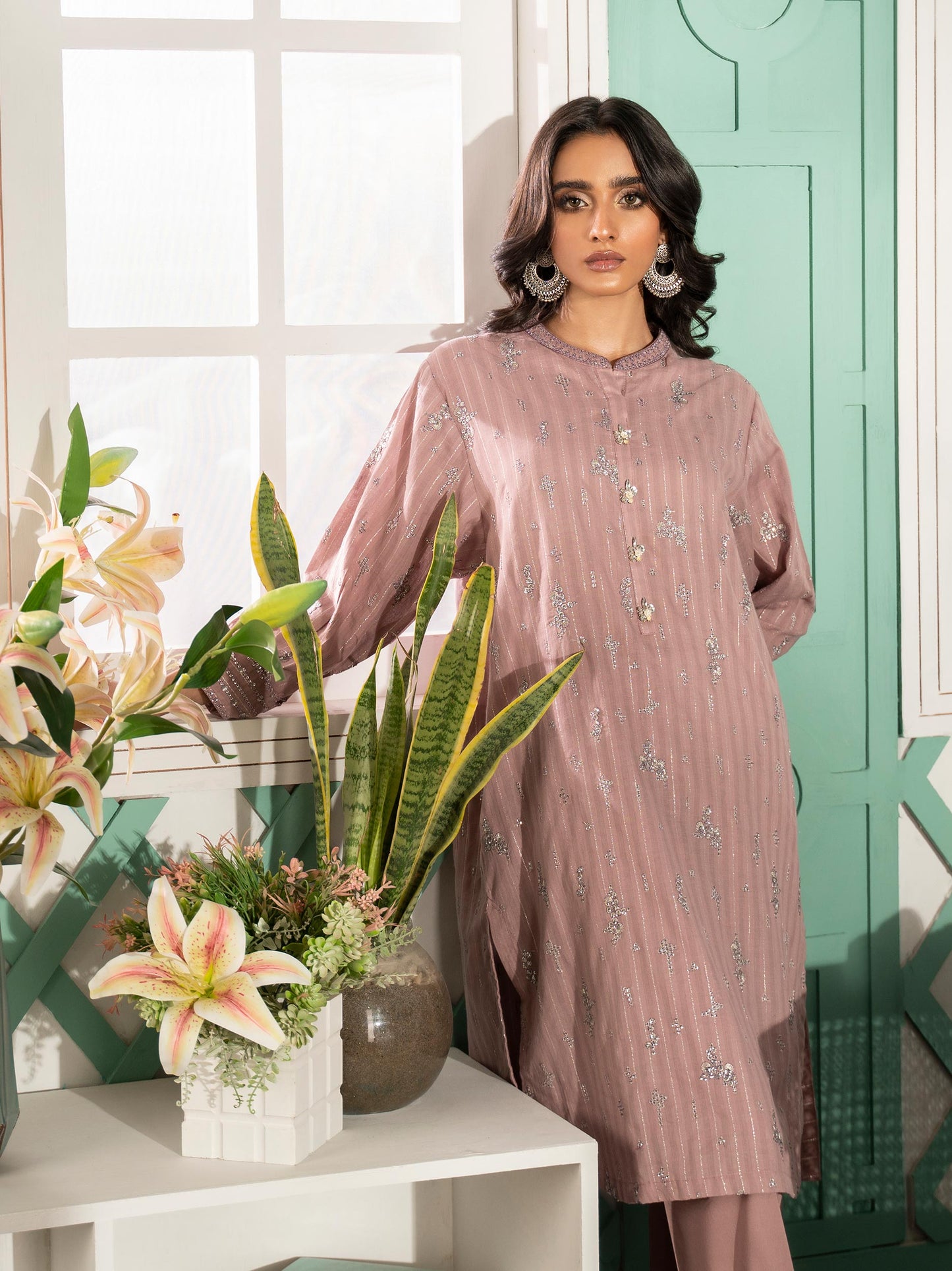 Embroidered Yarn Dyed Suit