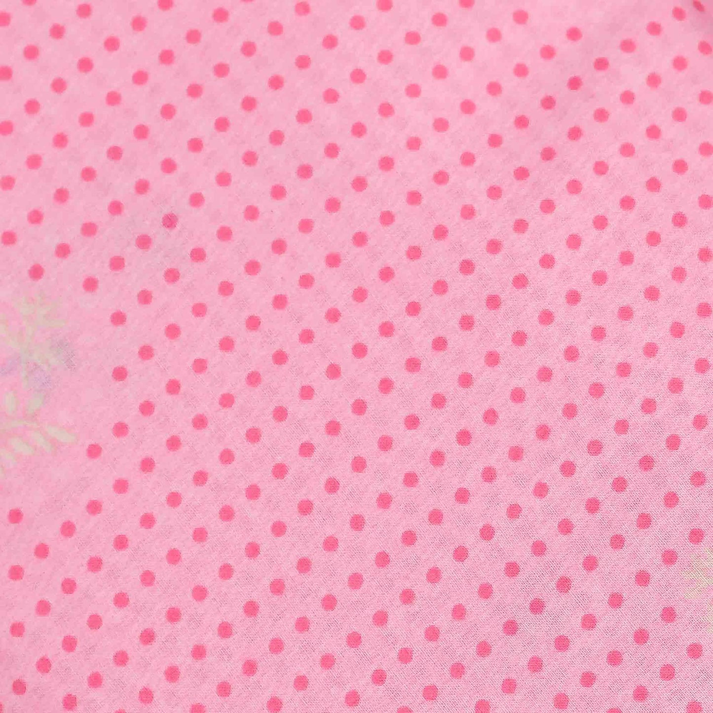 Pink Floral Pattern Screen Printed Cotton Fabric