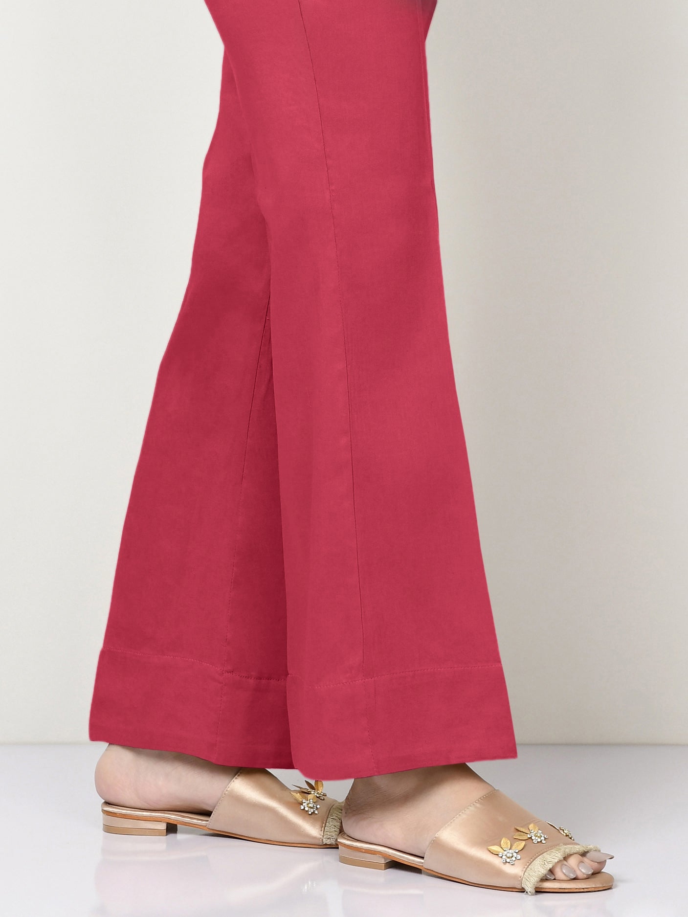 Unstitched Cambric Trouser - Pinkish Red