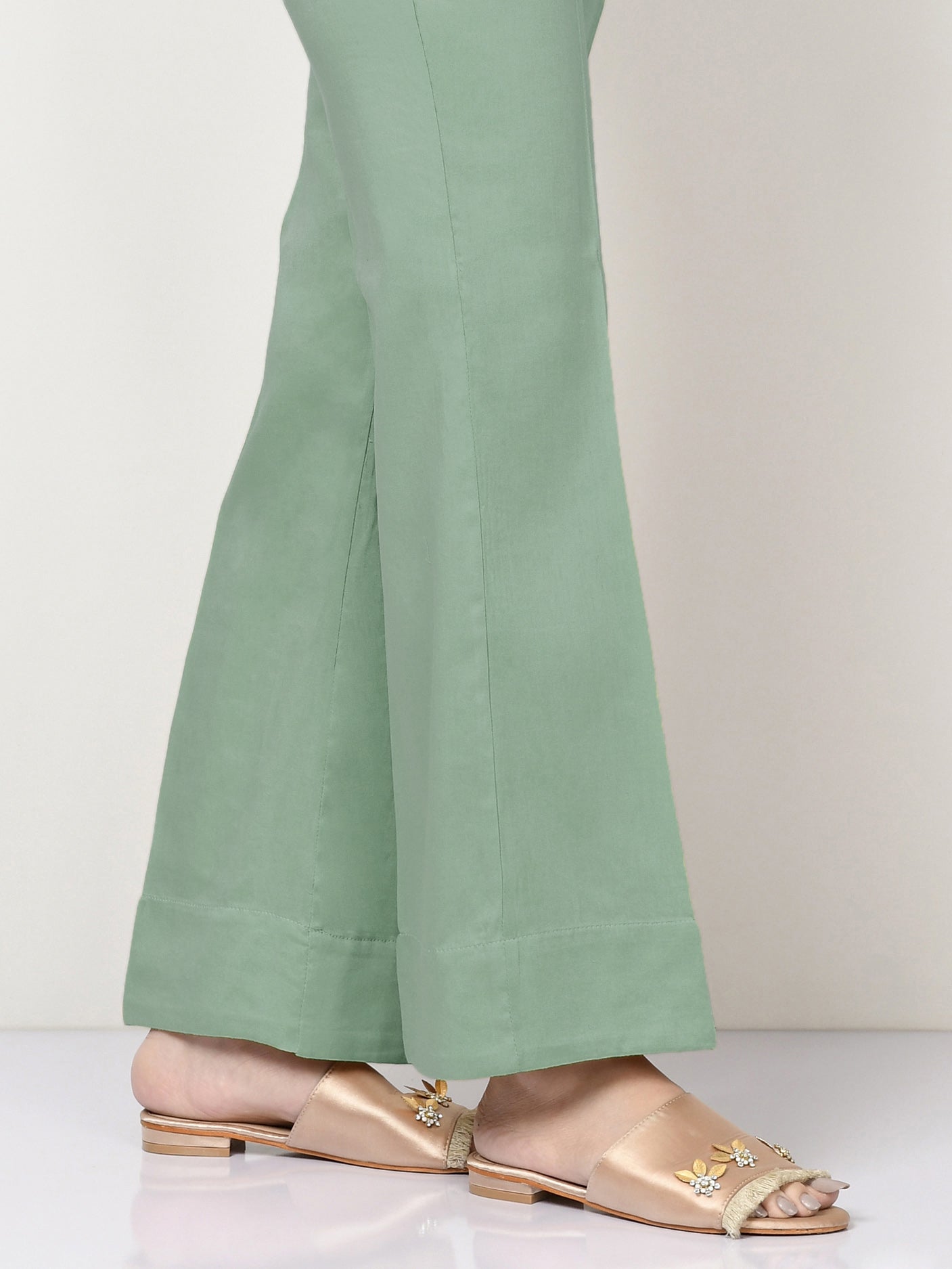 Unstitched Cambric Trouser - Pearl Green