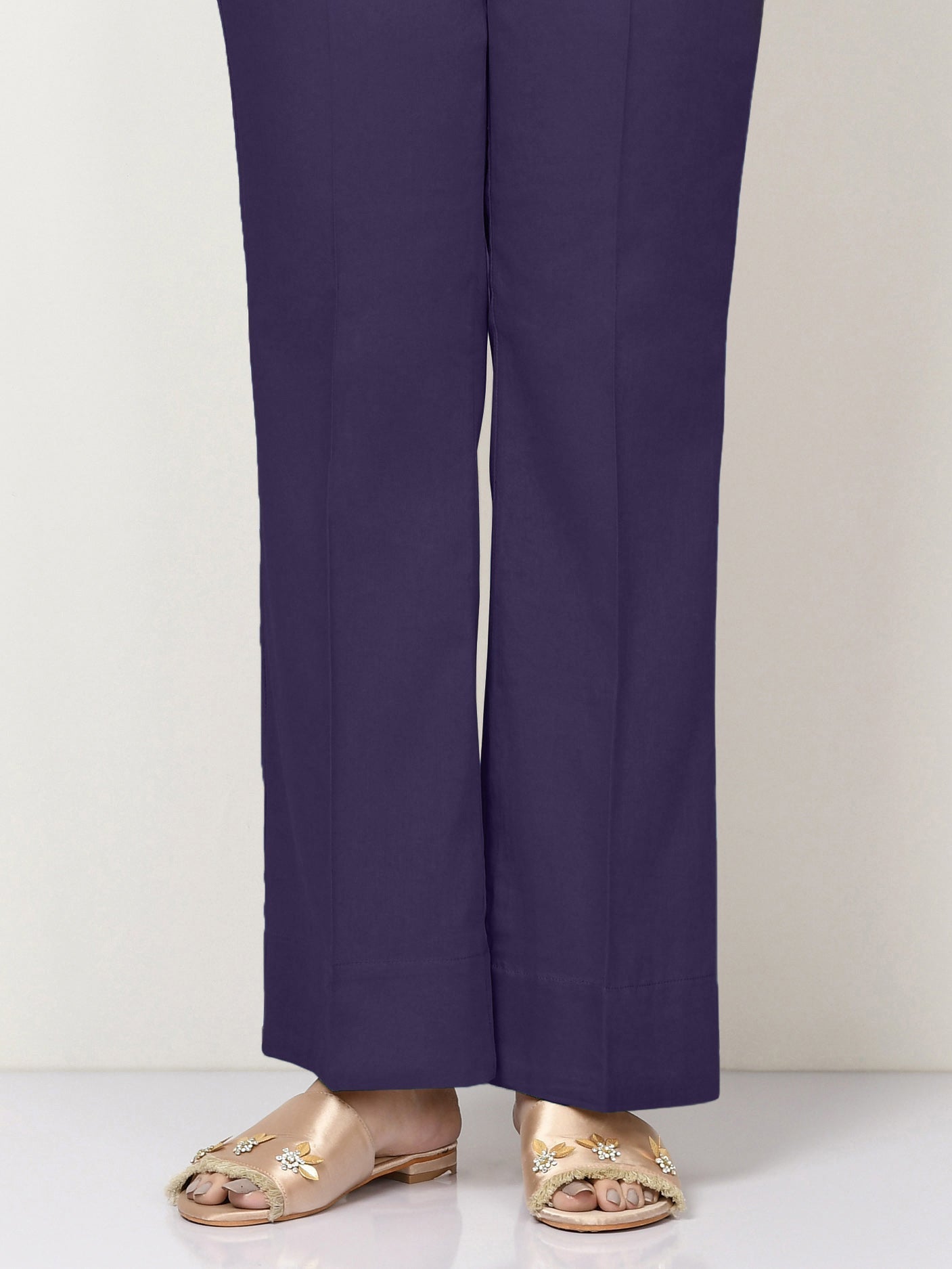 Unstitched Cambric Trouser - Plum