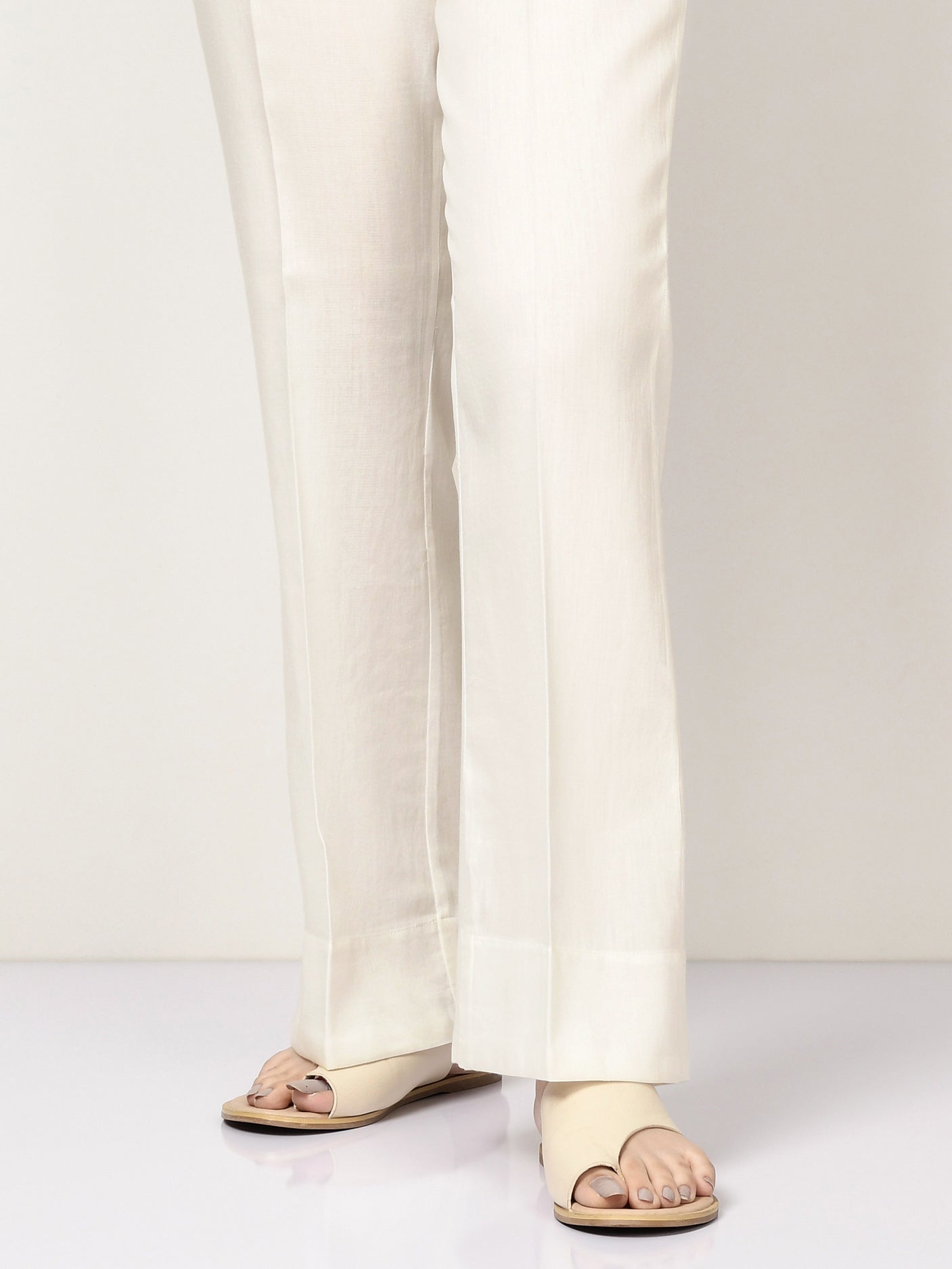 Unstitched Cambric Trouser - Off White