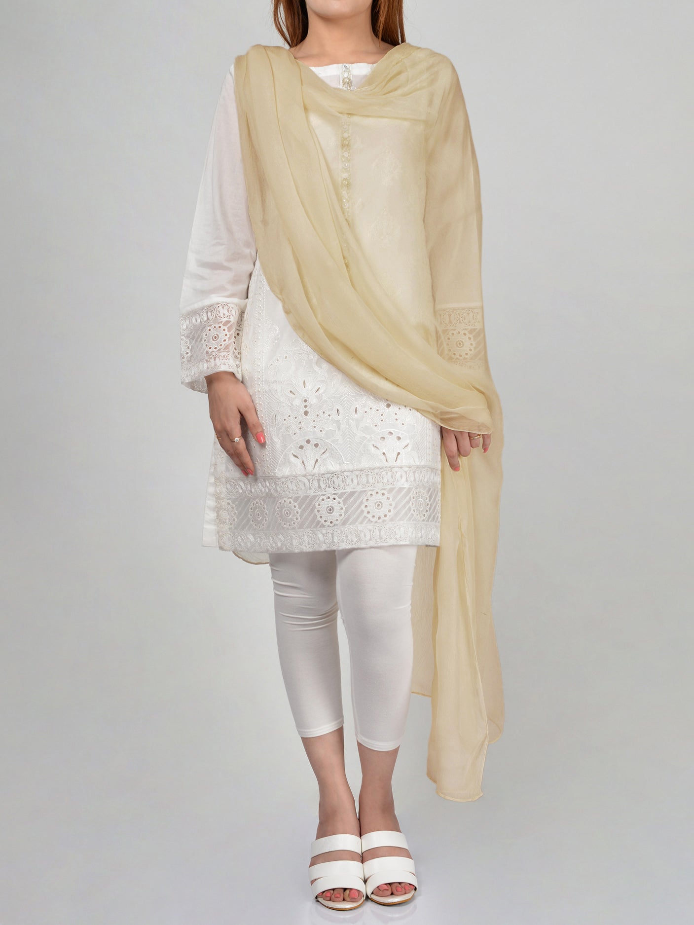 Dyed Chiffon Dupatta-Baby Pink