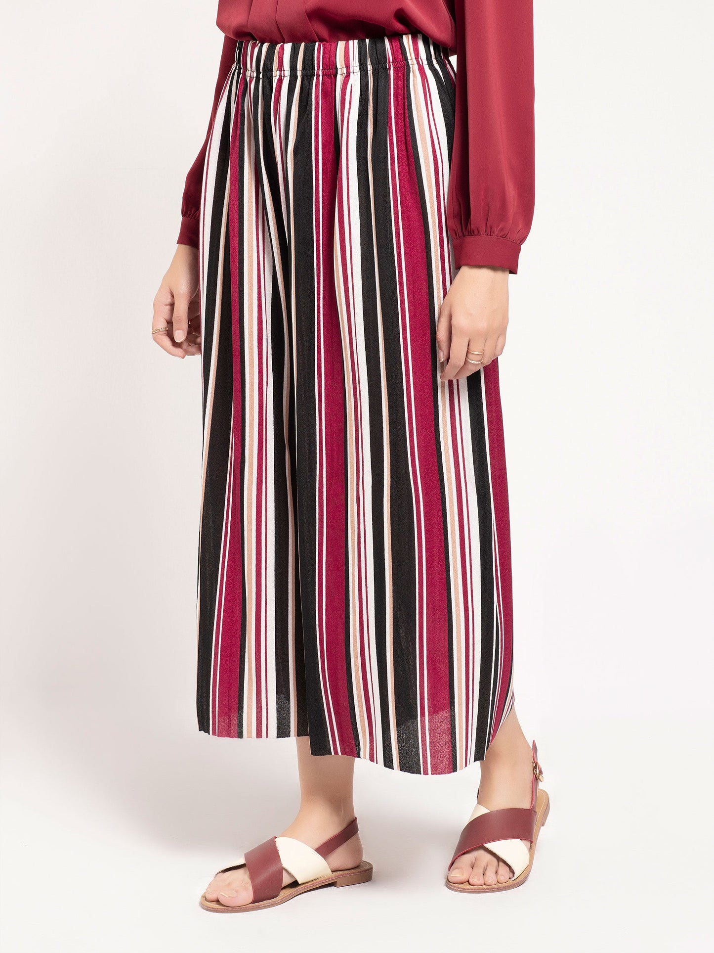 Striped Culotte Pants