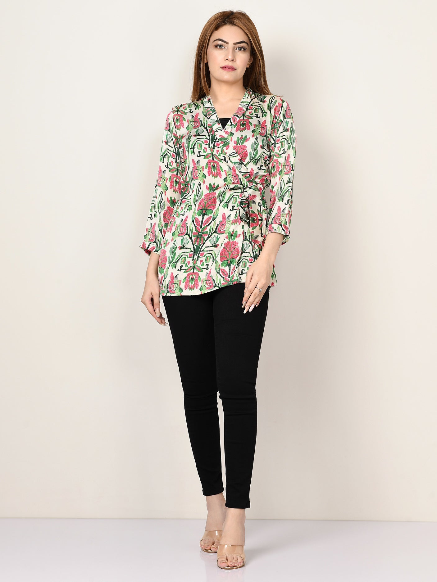 Printed Satin Top