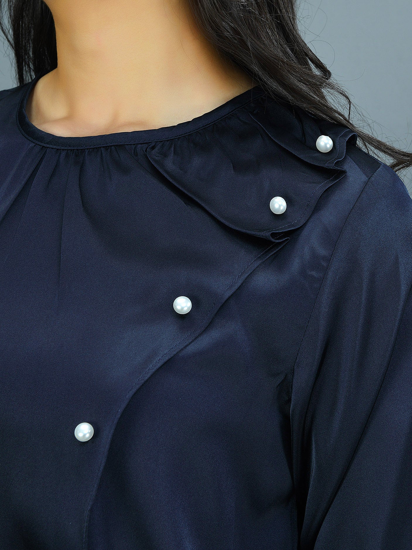 Pearled Silk Top