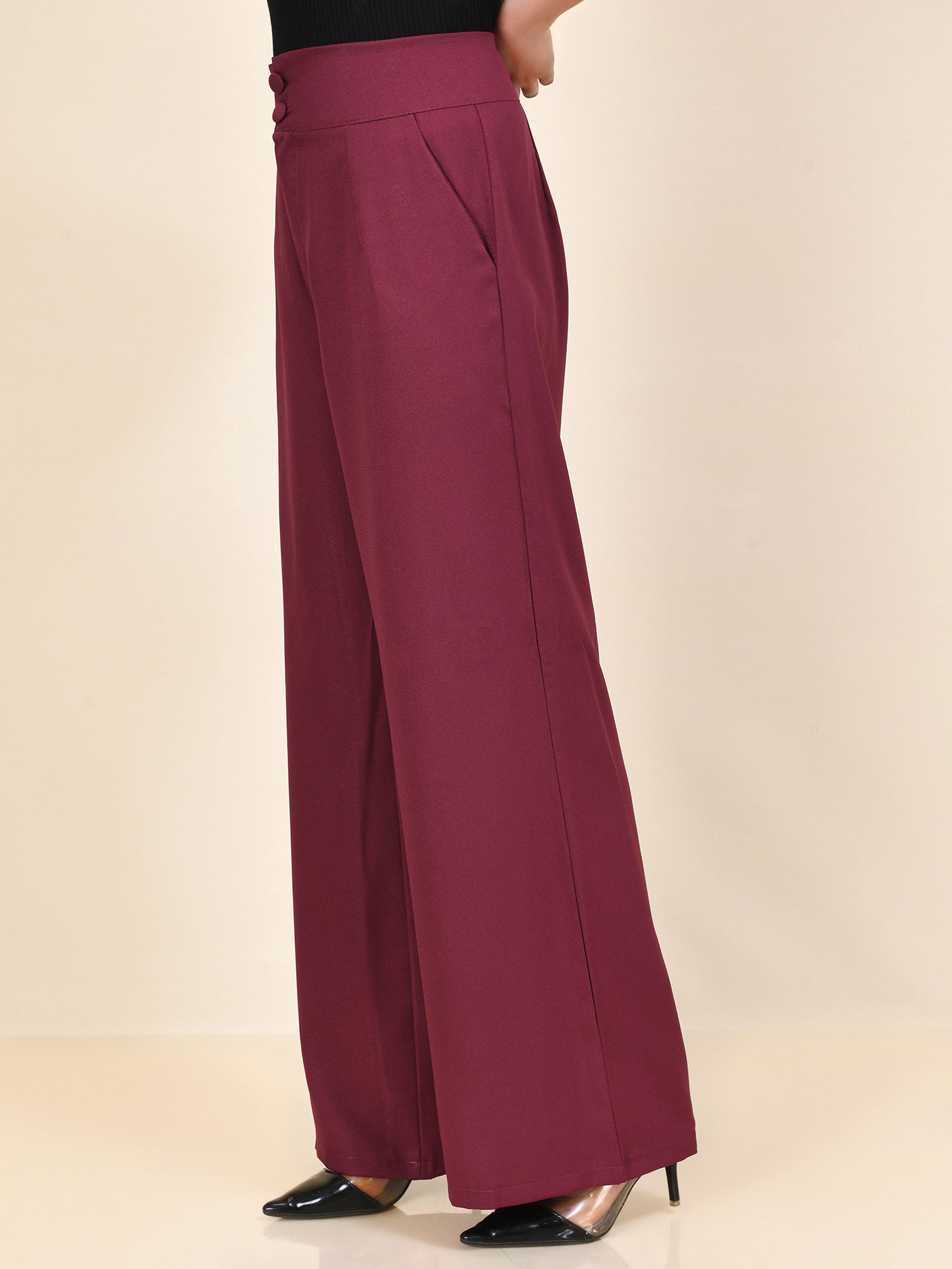 Wide Grip Pants - Maroon