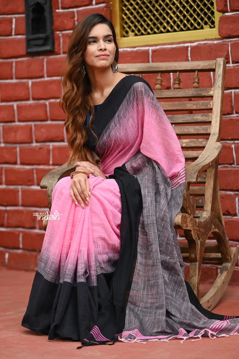 Saadgi ~Pure Cotton Handloom Sarees with Intricate Borders