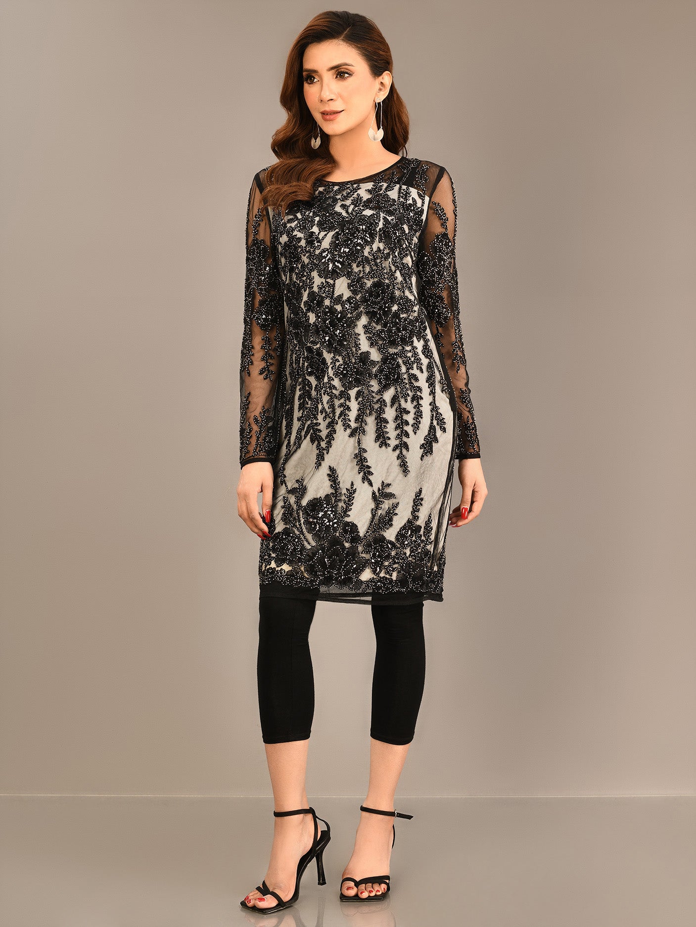 Beaded Net Dress