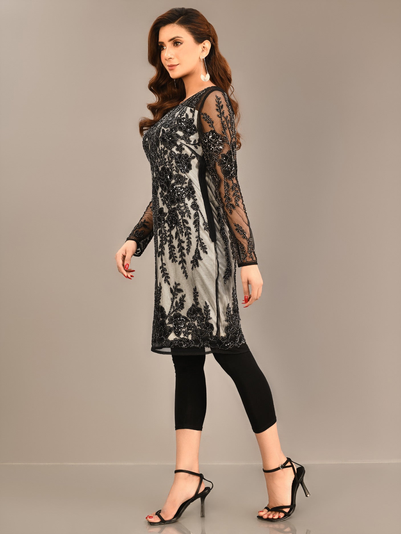 Beaded Net Dress