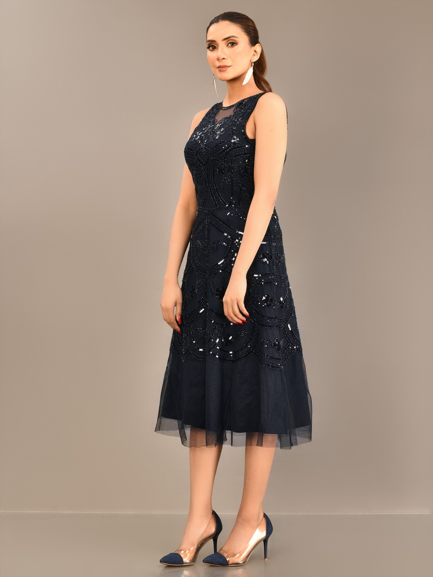 Sequined Net Dress
