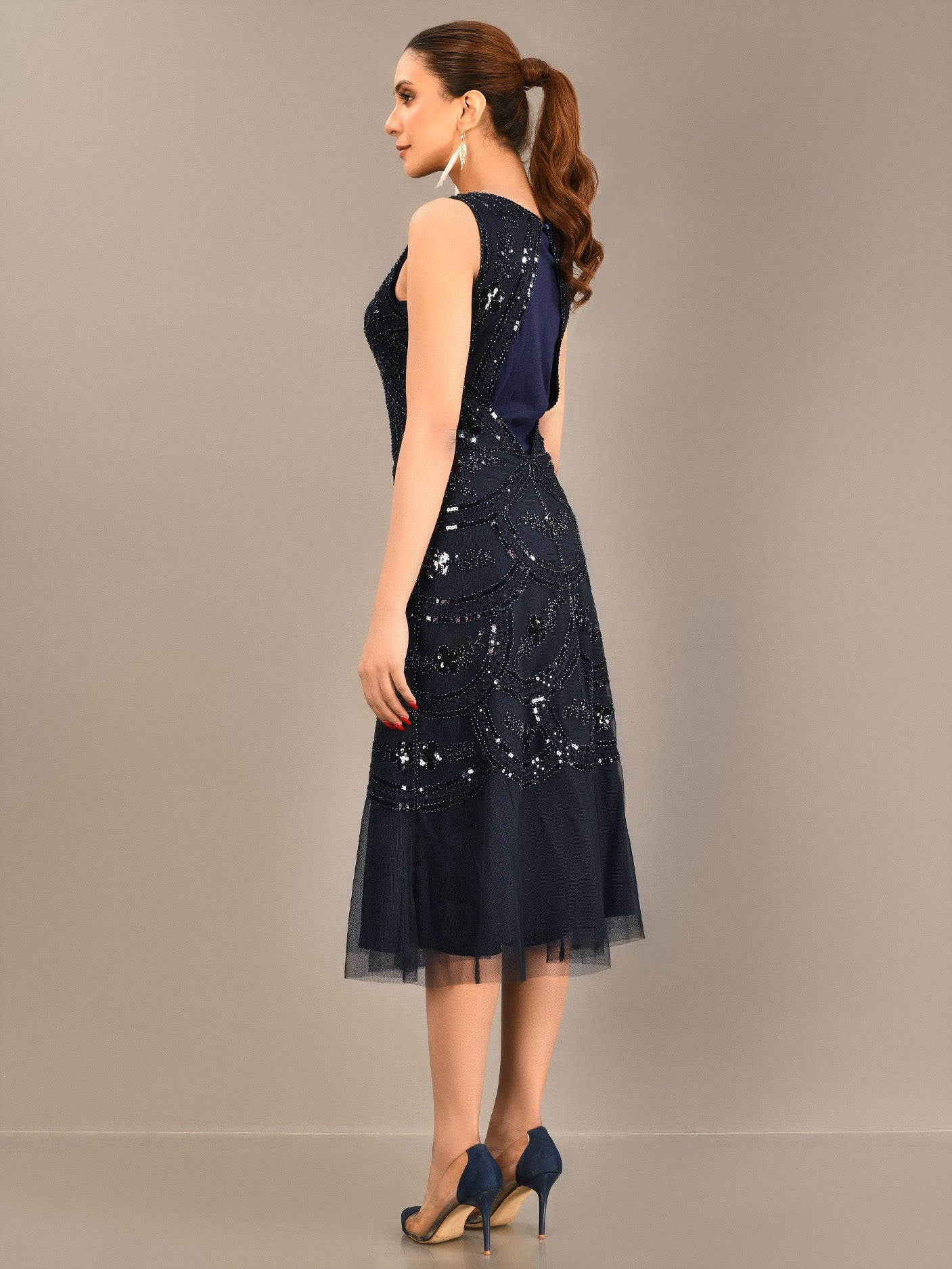 Sequined Net Dress