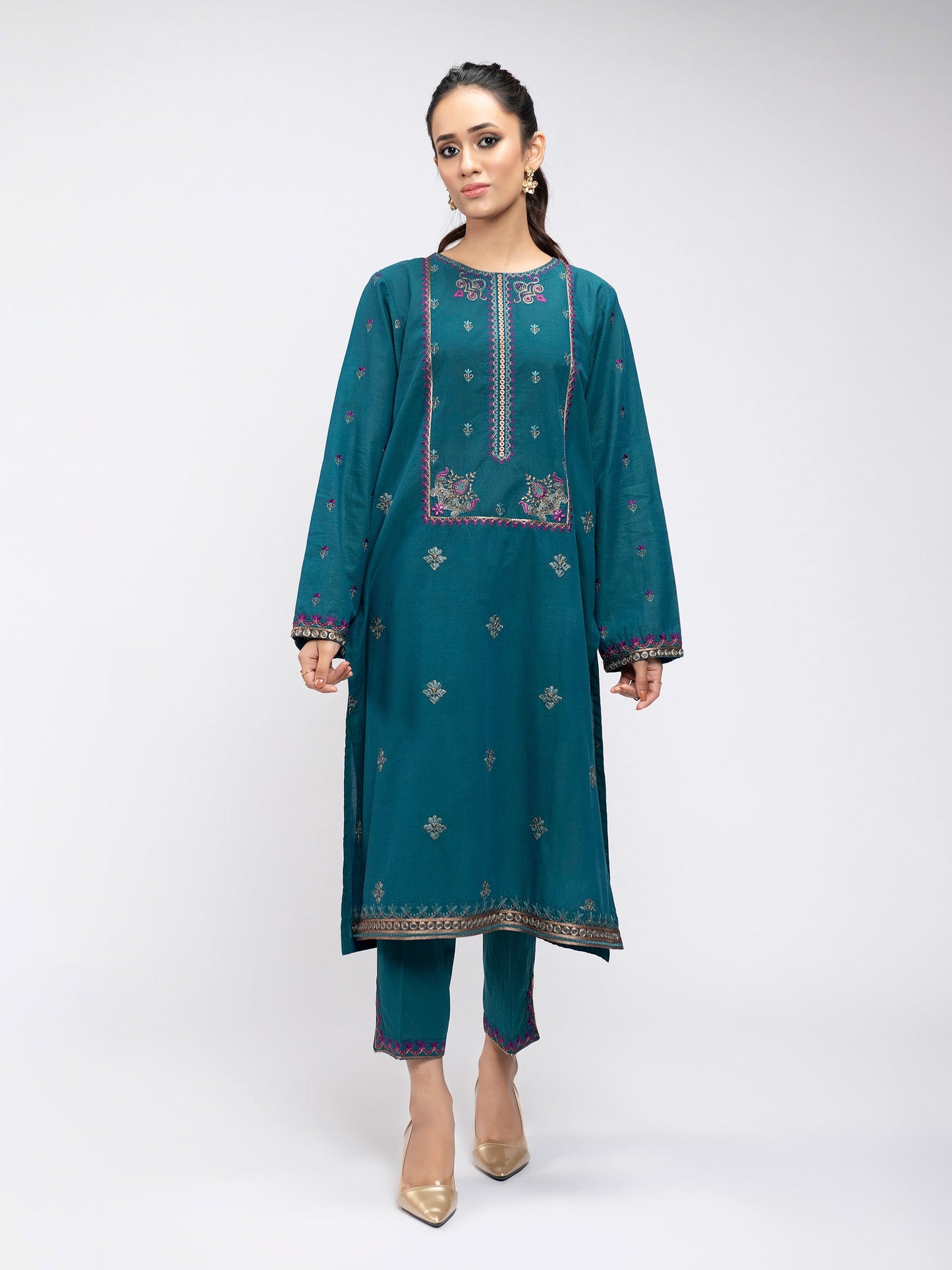 Embroidered Yarn Dyed Suit