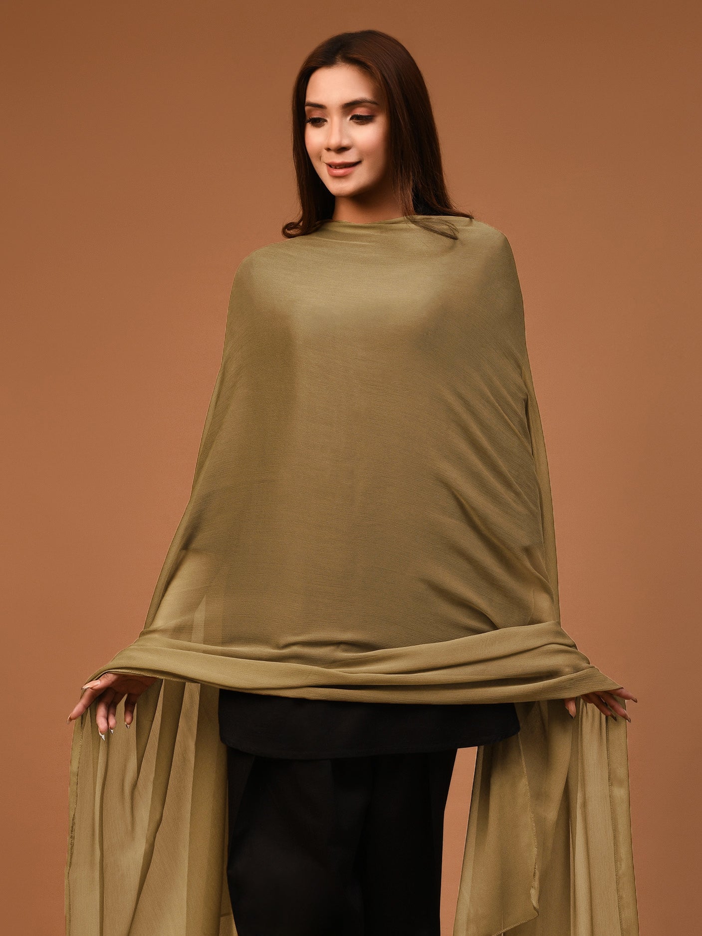 Dyed Chiffon Dupatta-Baby Pink