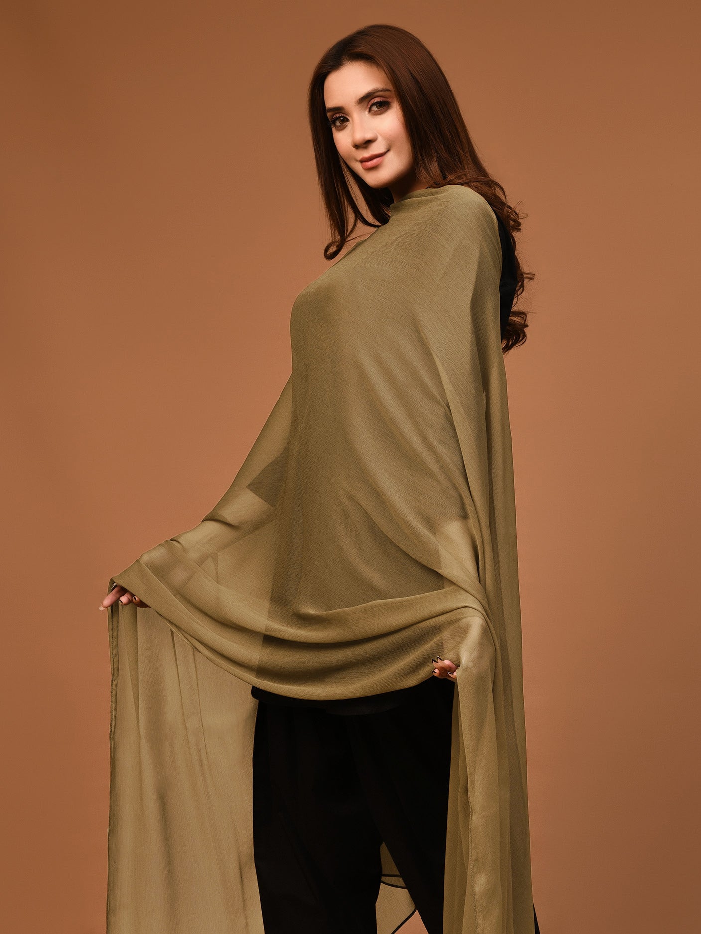 Dyed Chiffon Dupatta-Baby Pink